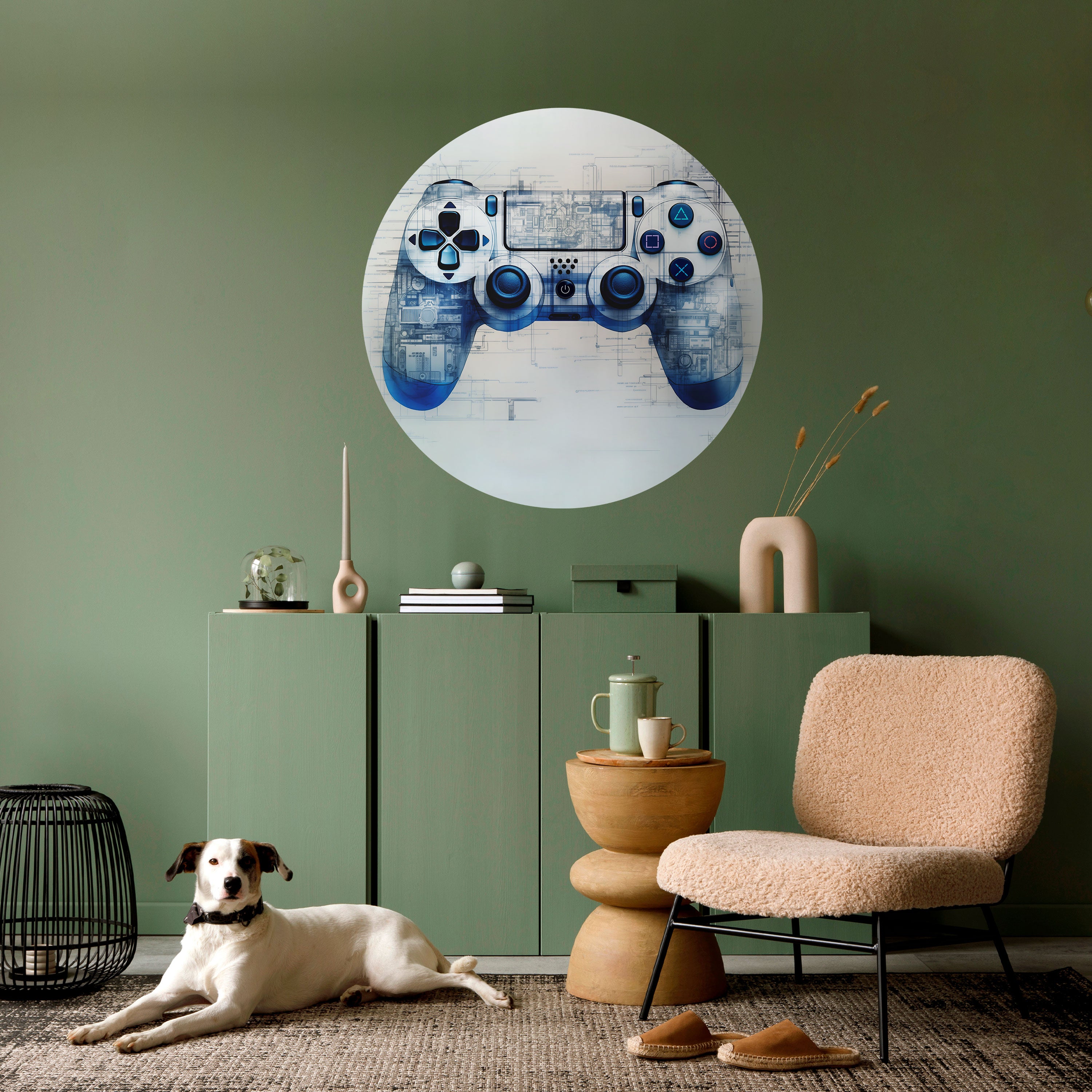 CYBER SCAPE PAD Naklejka okrągła