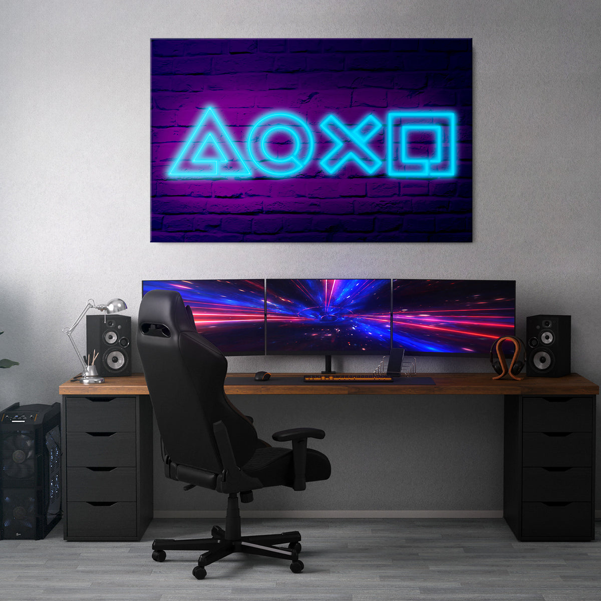 NEON PULSE GAMING Poziomy obraz na płótnie