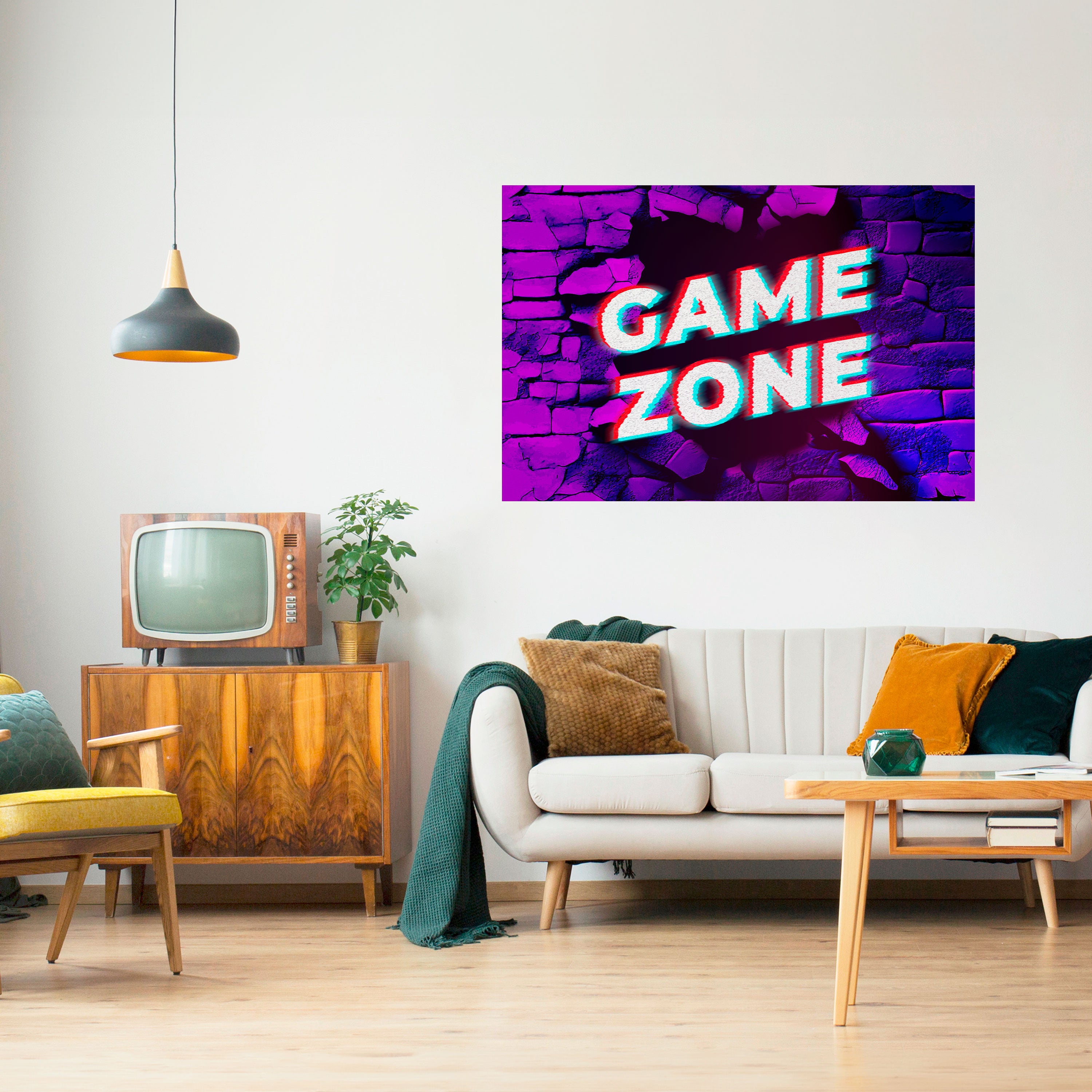 LUMINOUS GAME ZONE Naklejka/Plakat poziomy