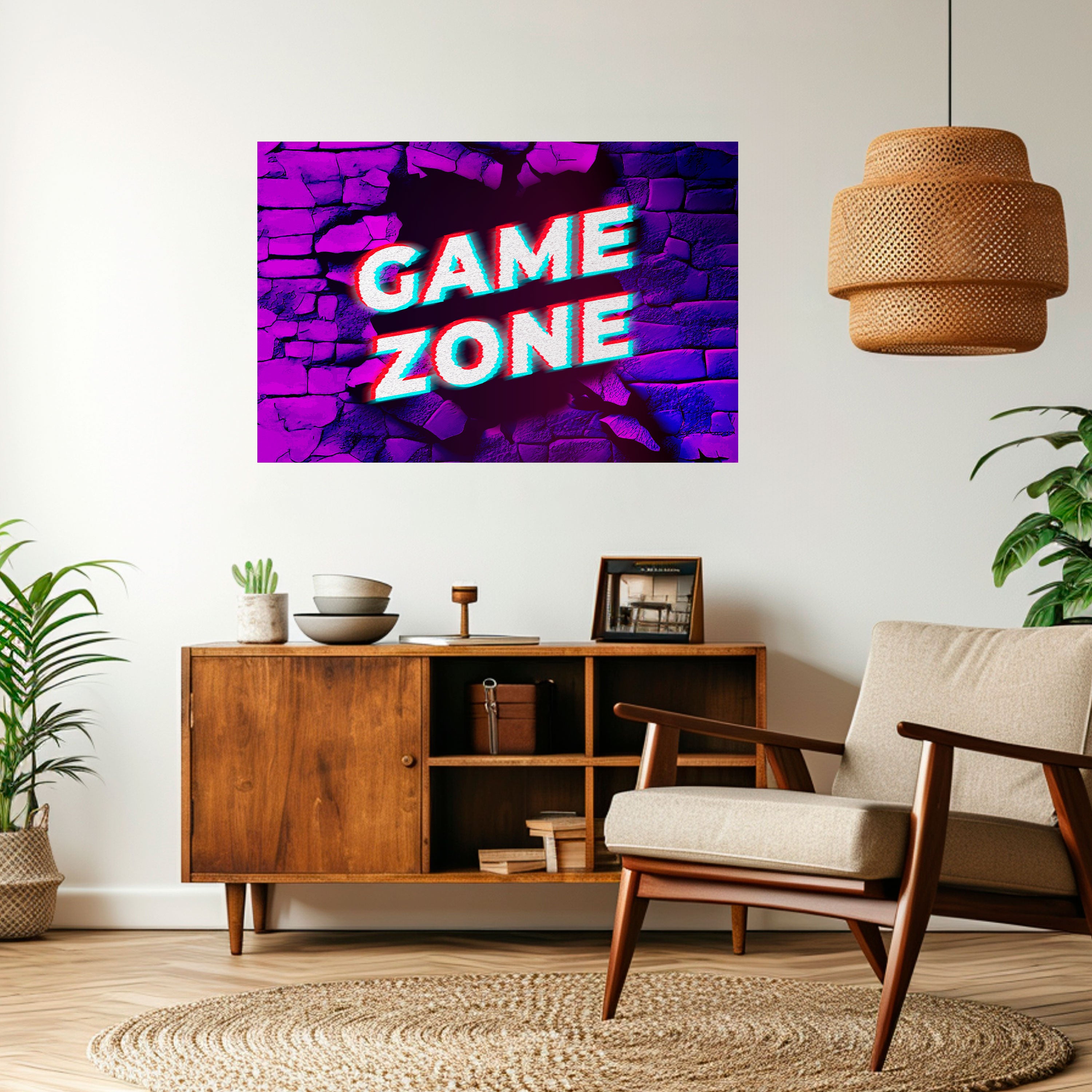 LUMINOUS GAME ZONE Naklejka/Plakat poziomy