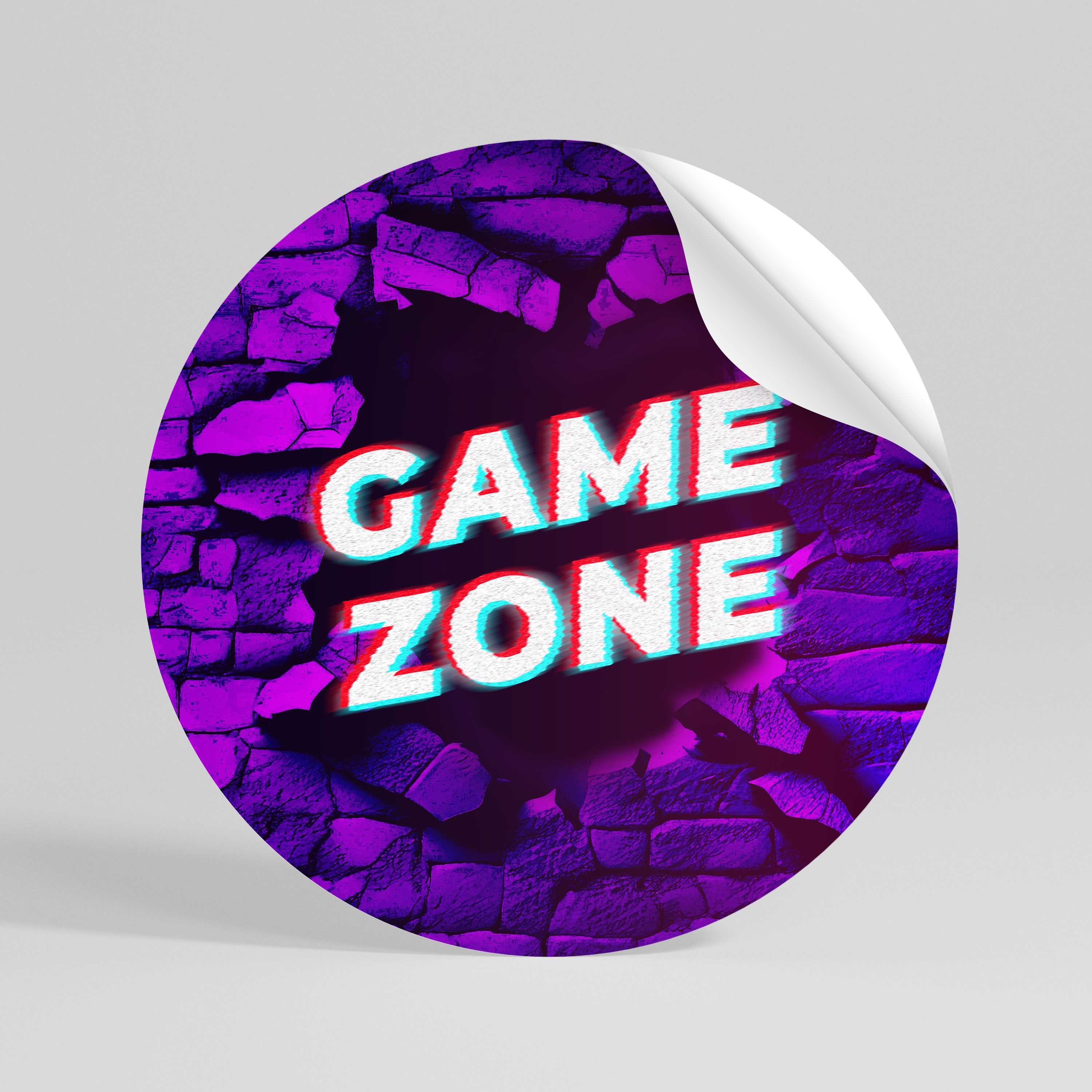 LUMINOUS GAME ZONE Naklejka - okrągła