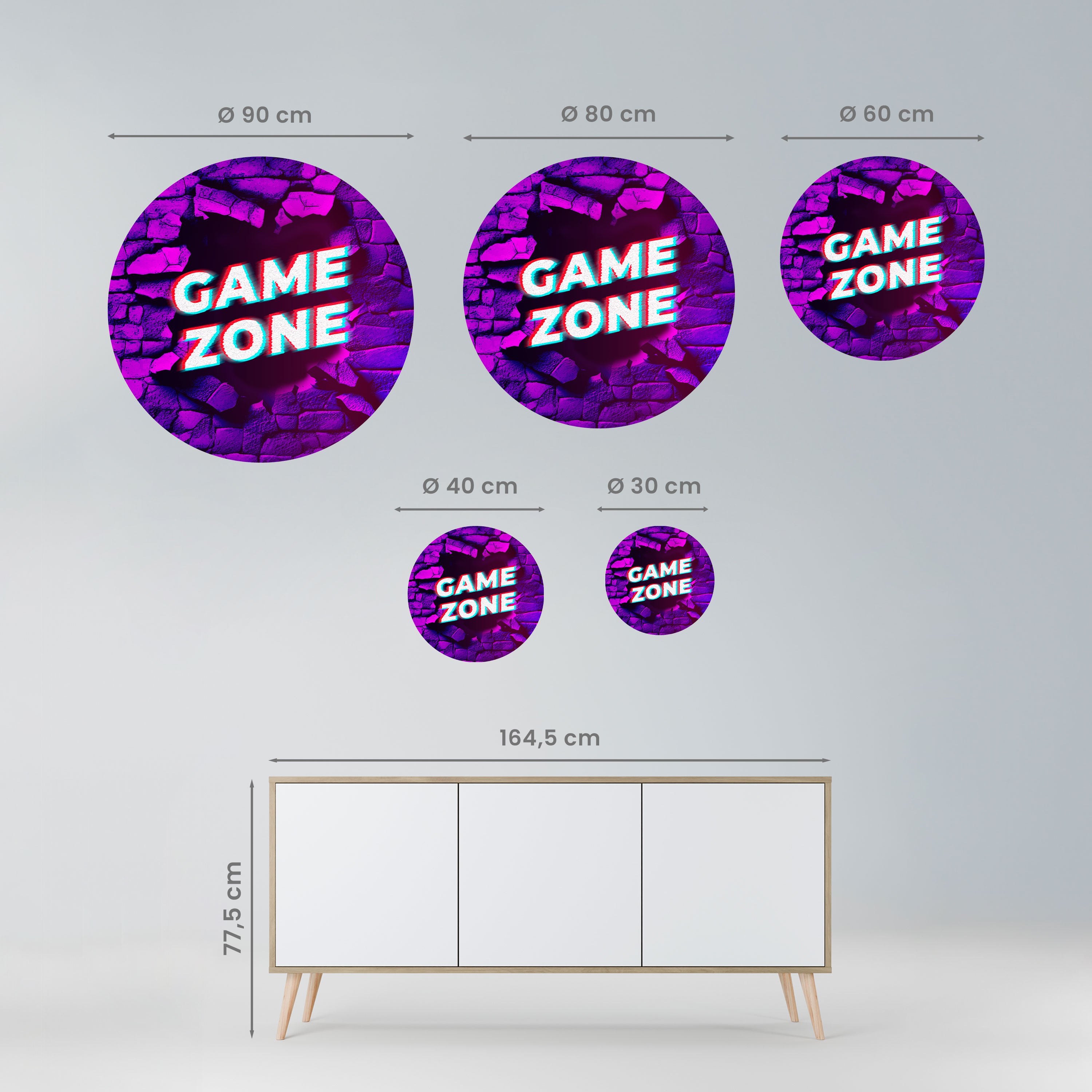 LUMINOUS GAME ZONE Naklejka okrągła