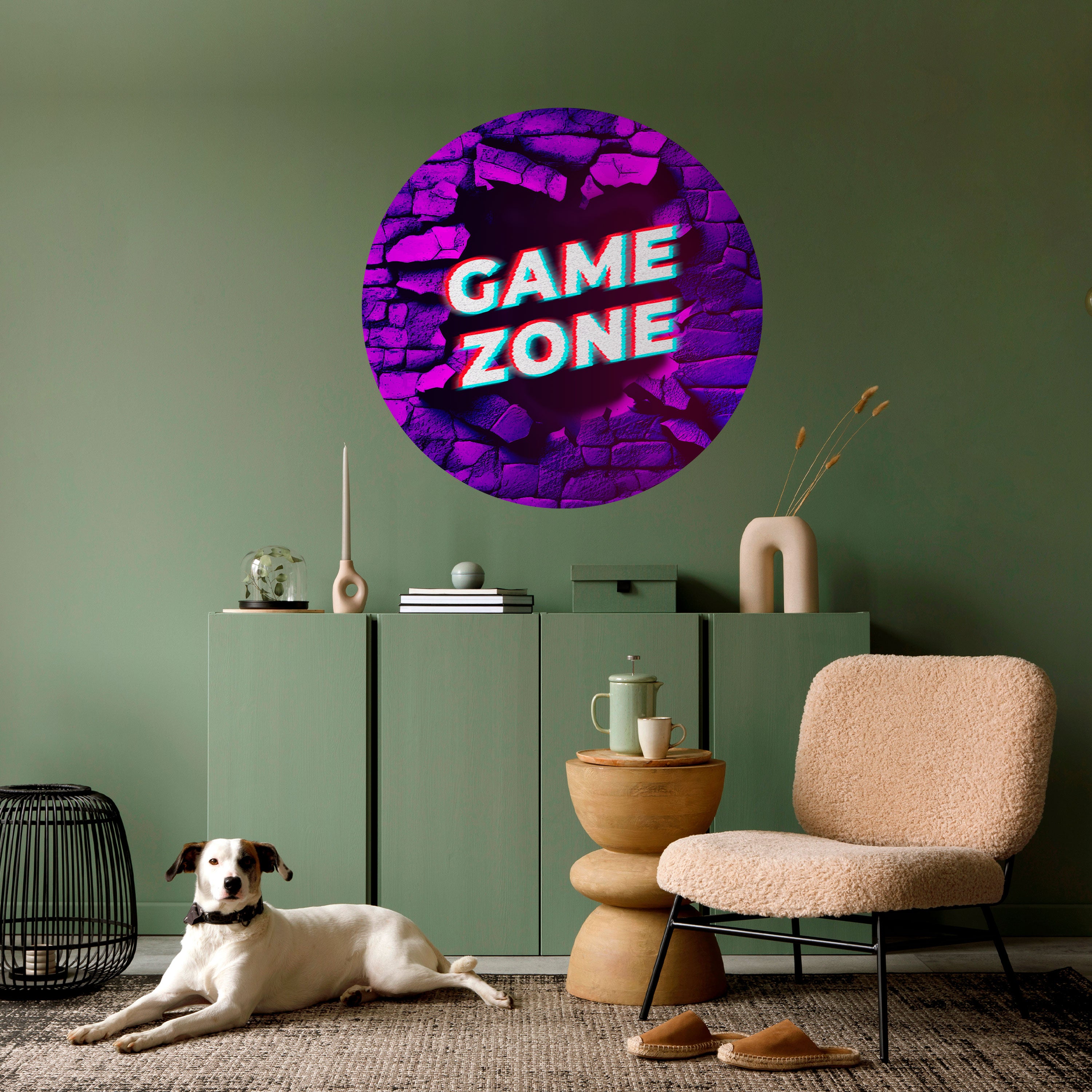 LUMINOUS GAME ZONE Naklejka okrągła