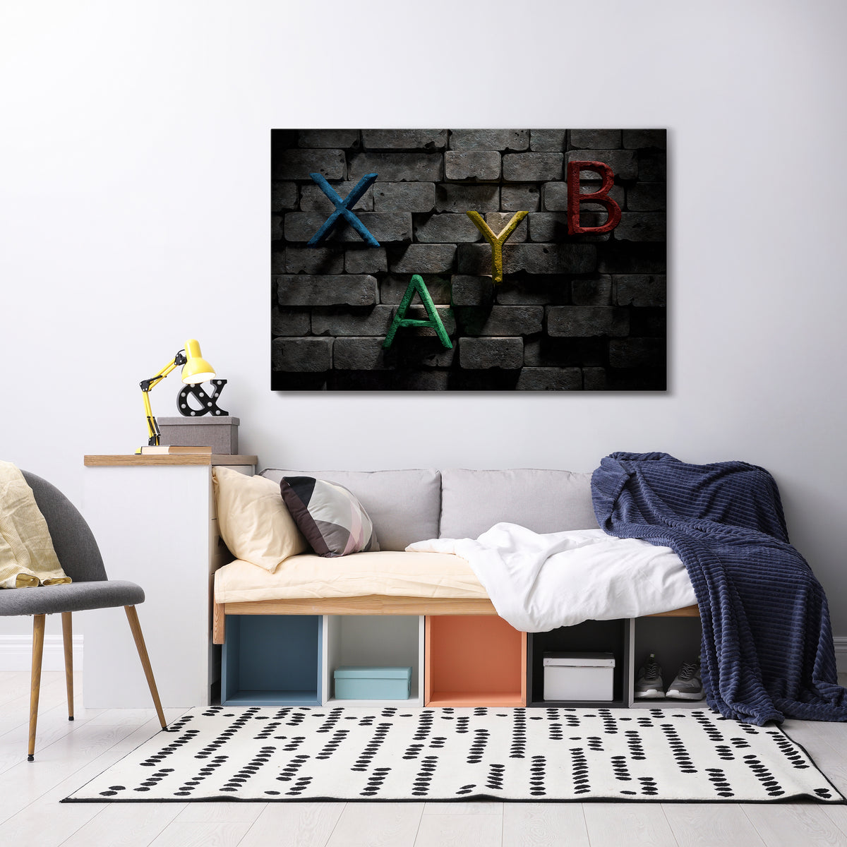 GAMER BRICK LETTERS Poziomy obraz na płótnie