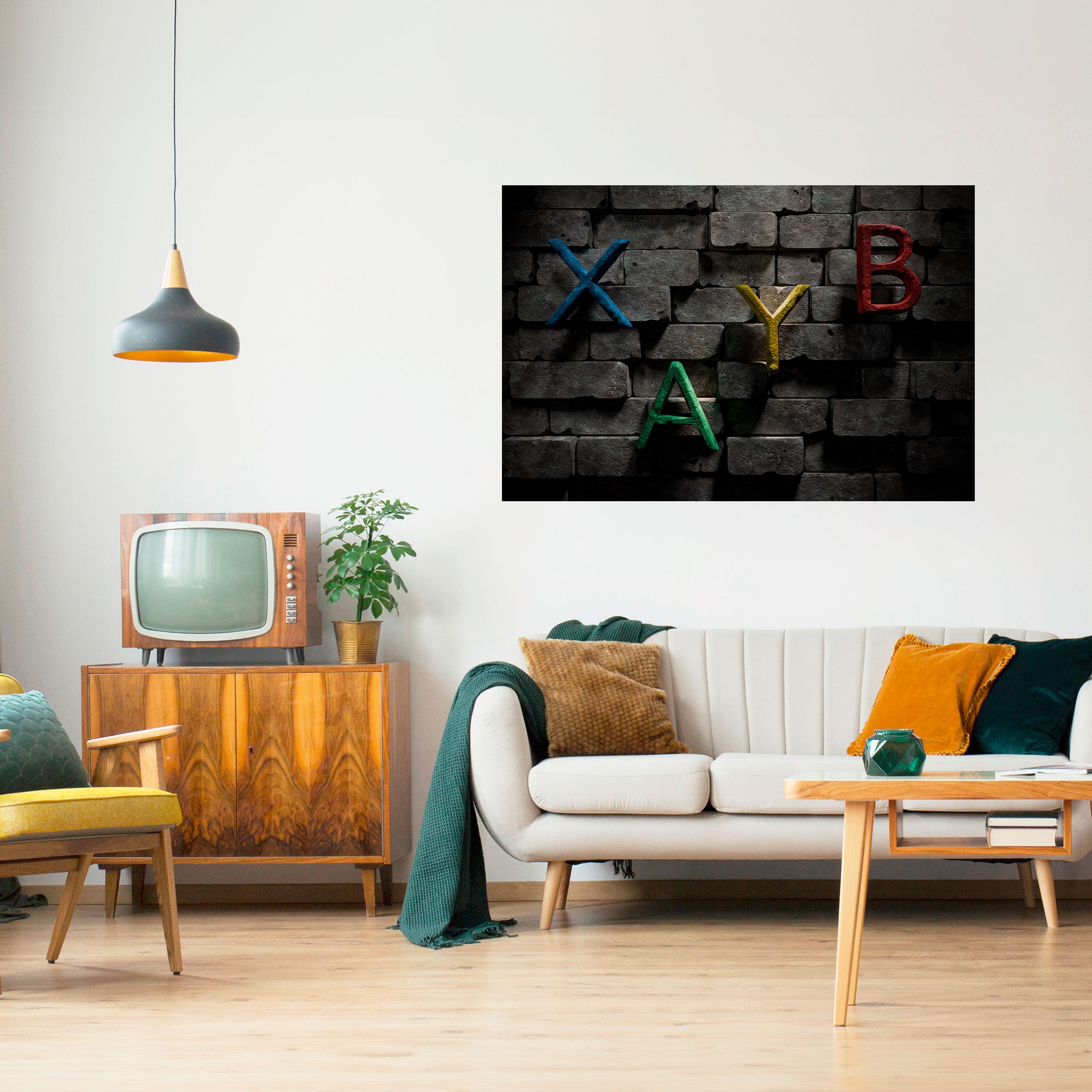 GAMER BRICK LETTERS Naklejka/Plakat poziomy