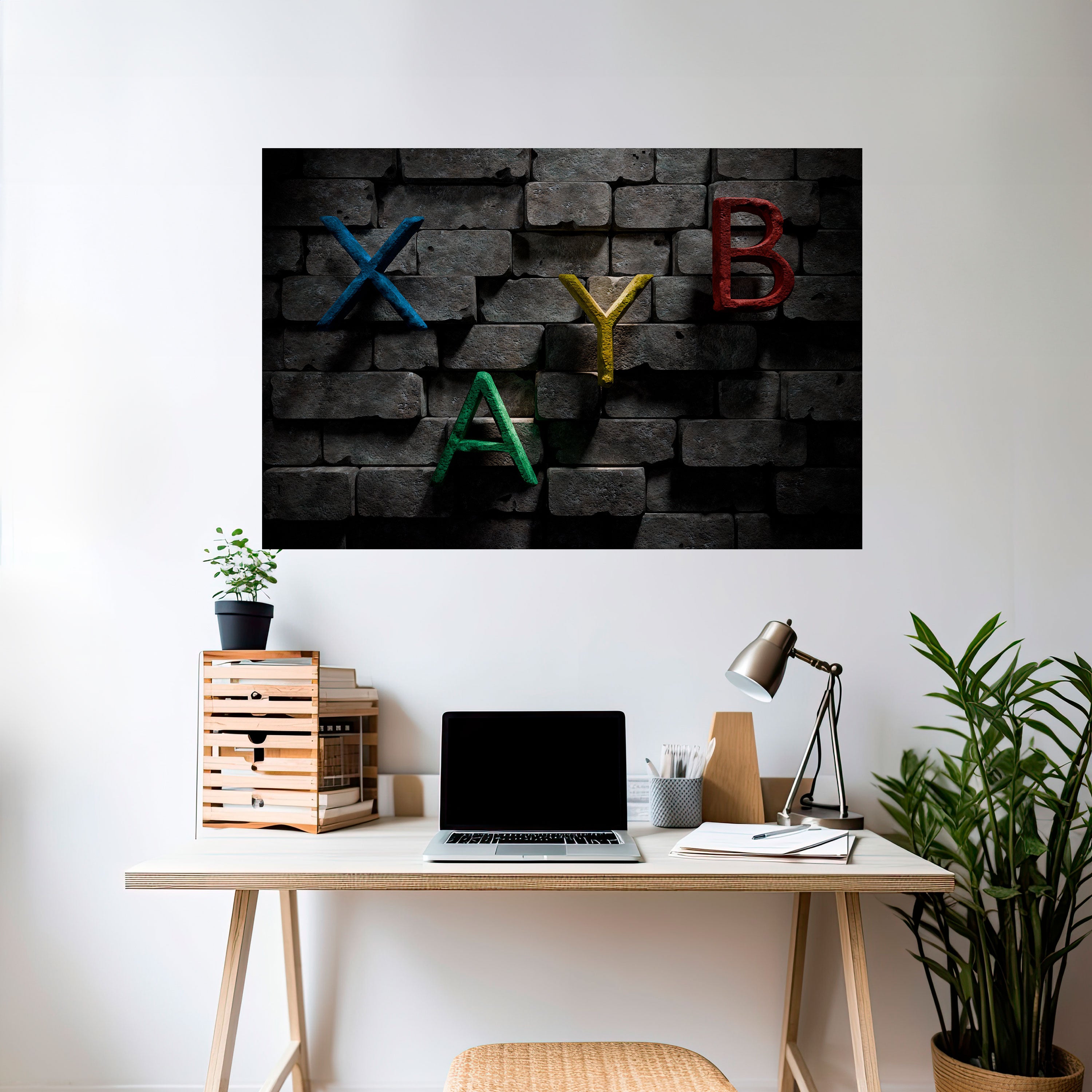 GAMER BRICK LETTERS Naklejka/Plakat poziomy