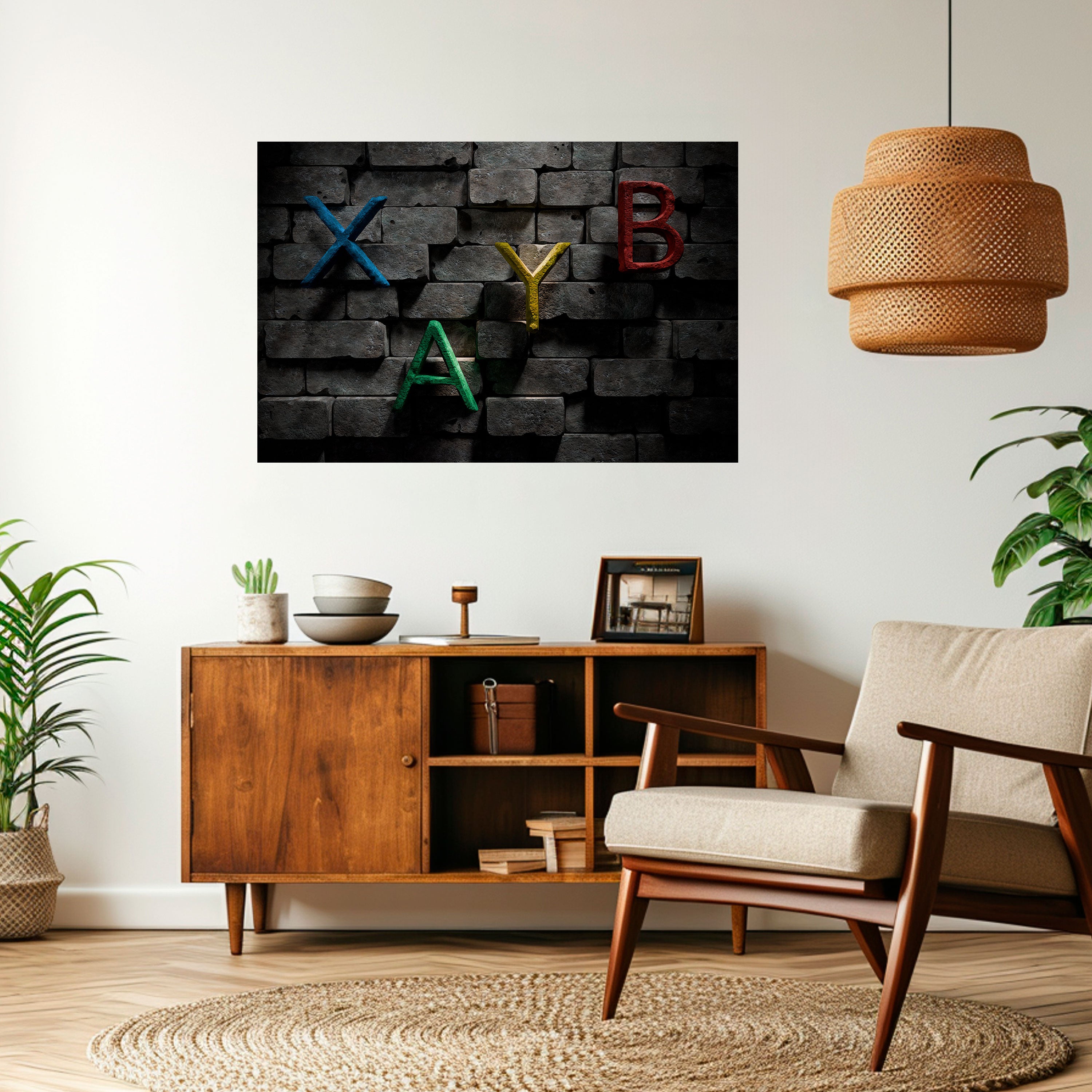 GAMER BRICK LETTERS Naklejka/Plakat poziomy