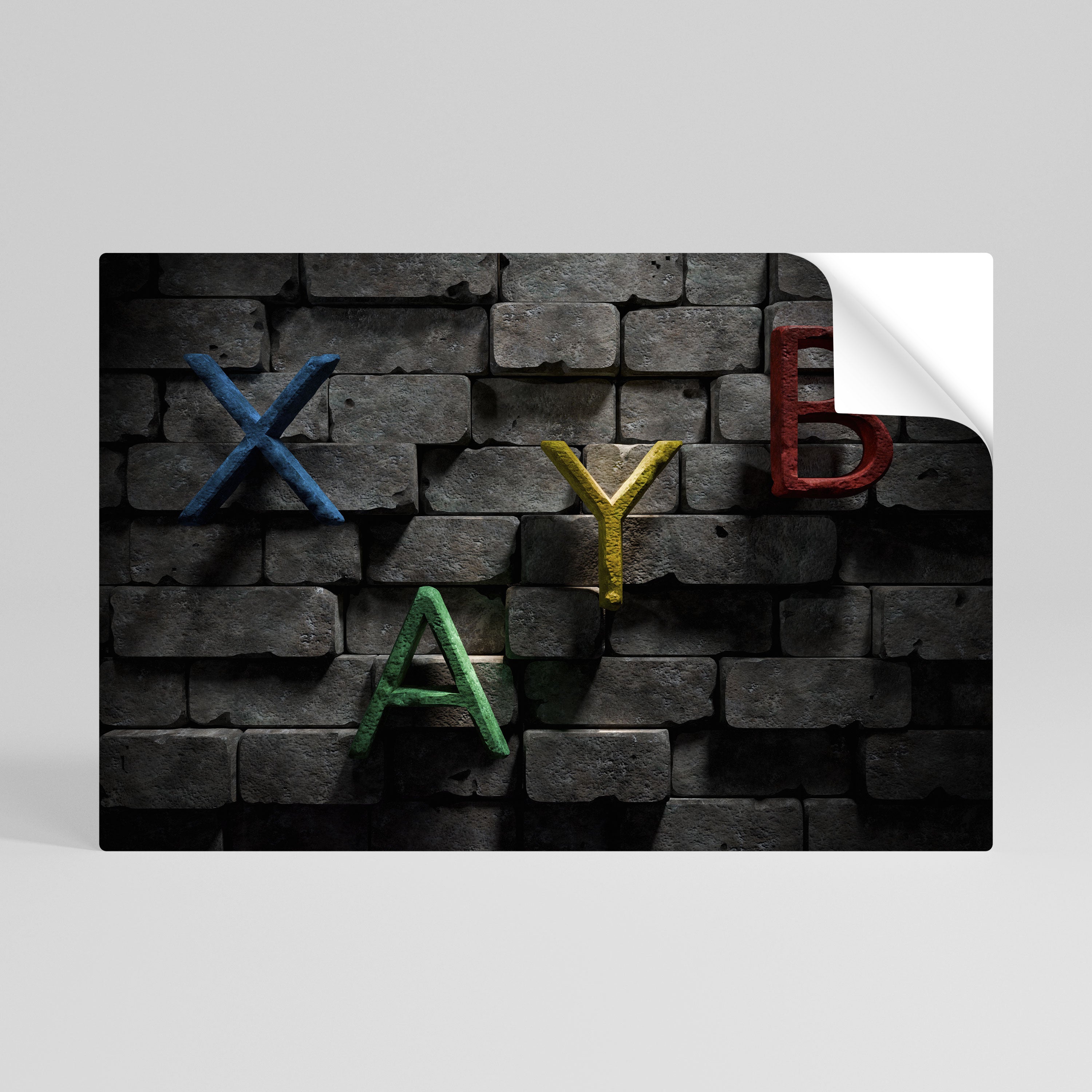 GAMER BRICK LETTERS Naklejka/Plakat poziomy