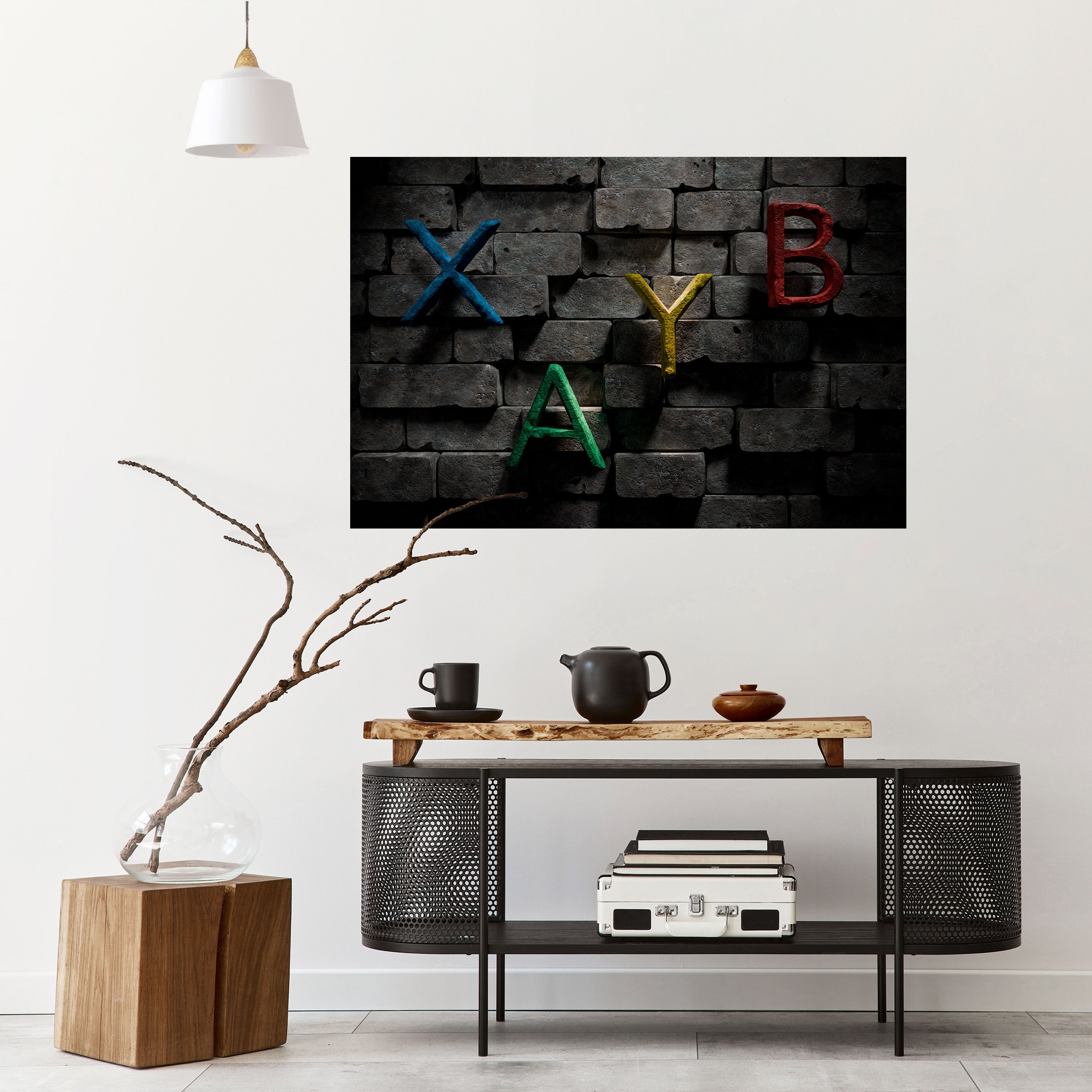 GAMER BRICK LETTERS Naklejka/Plakat poziomy