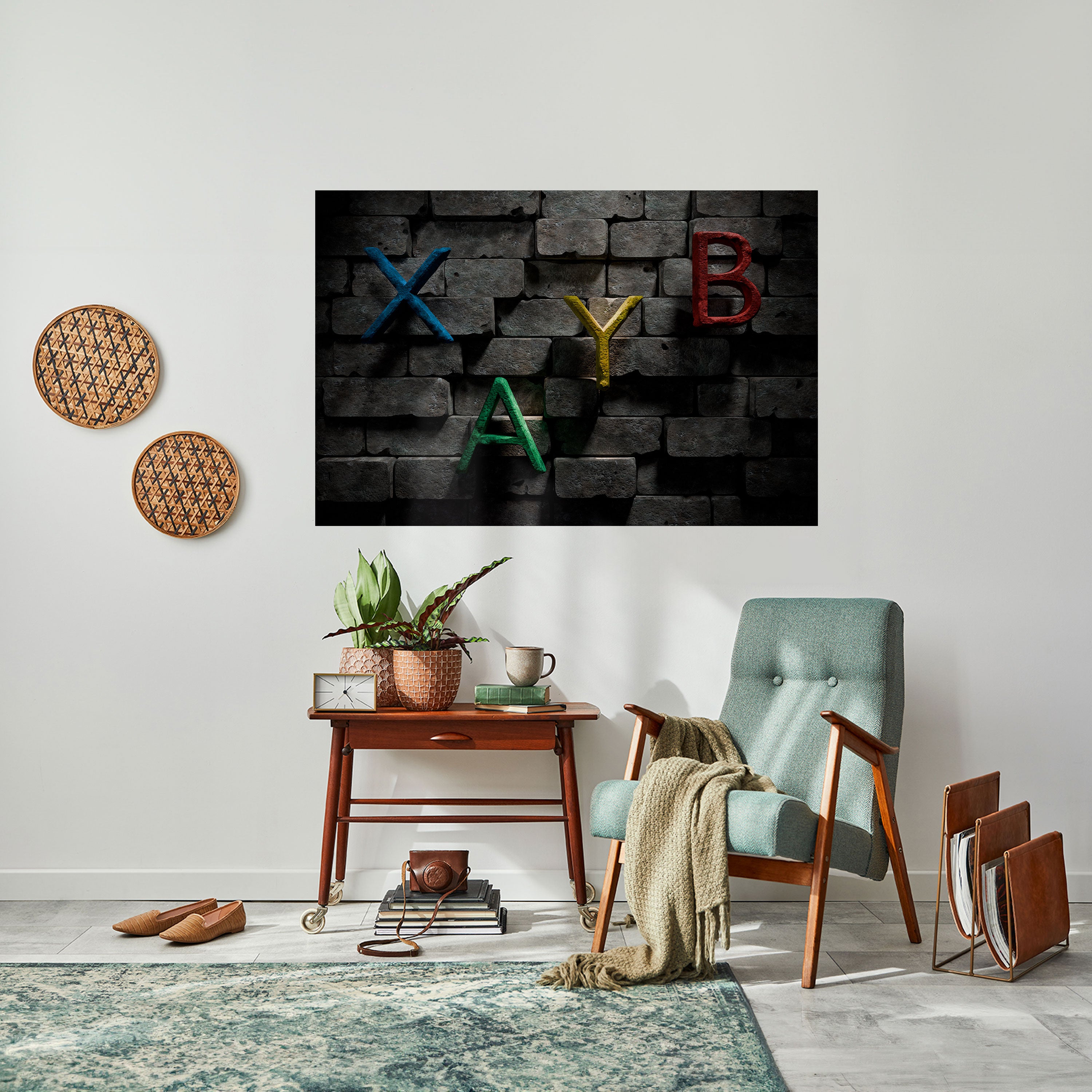 GAMER BRICK LETTERS Naklejka/Plakat poziomy