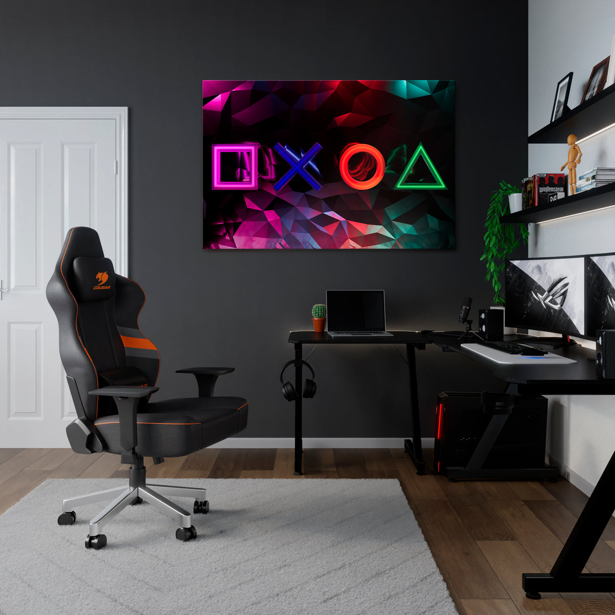 GEOMETRIC GAMER ICONS Poziomy obraz na płótnie