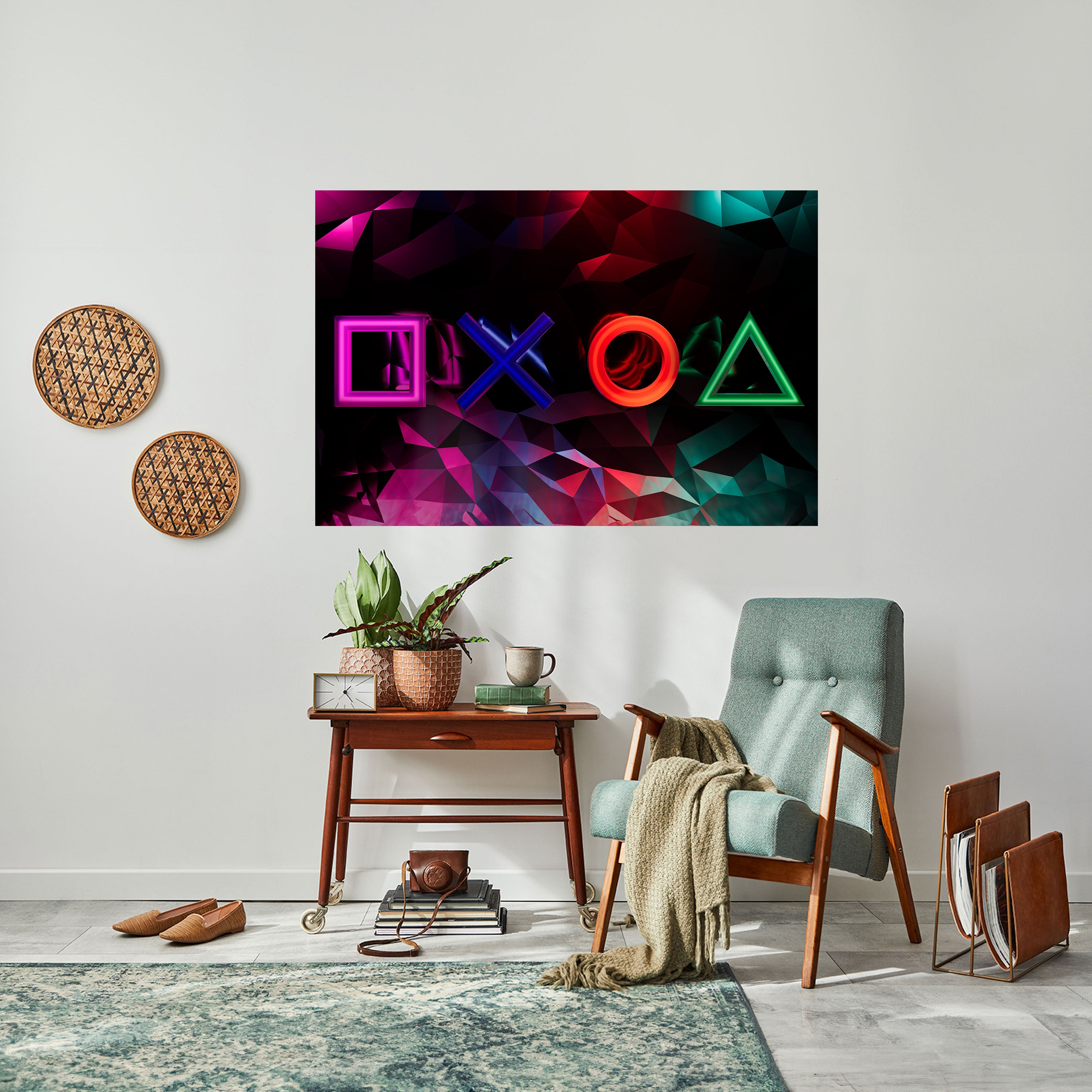 GEOMETRIC GAMER ICONS Naklejka/Plakat poziomy