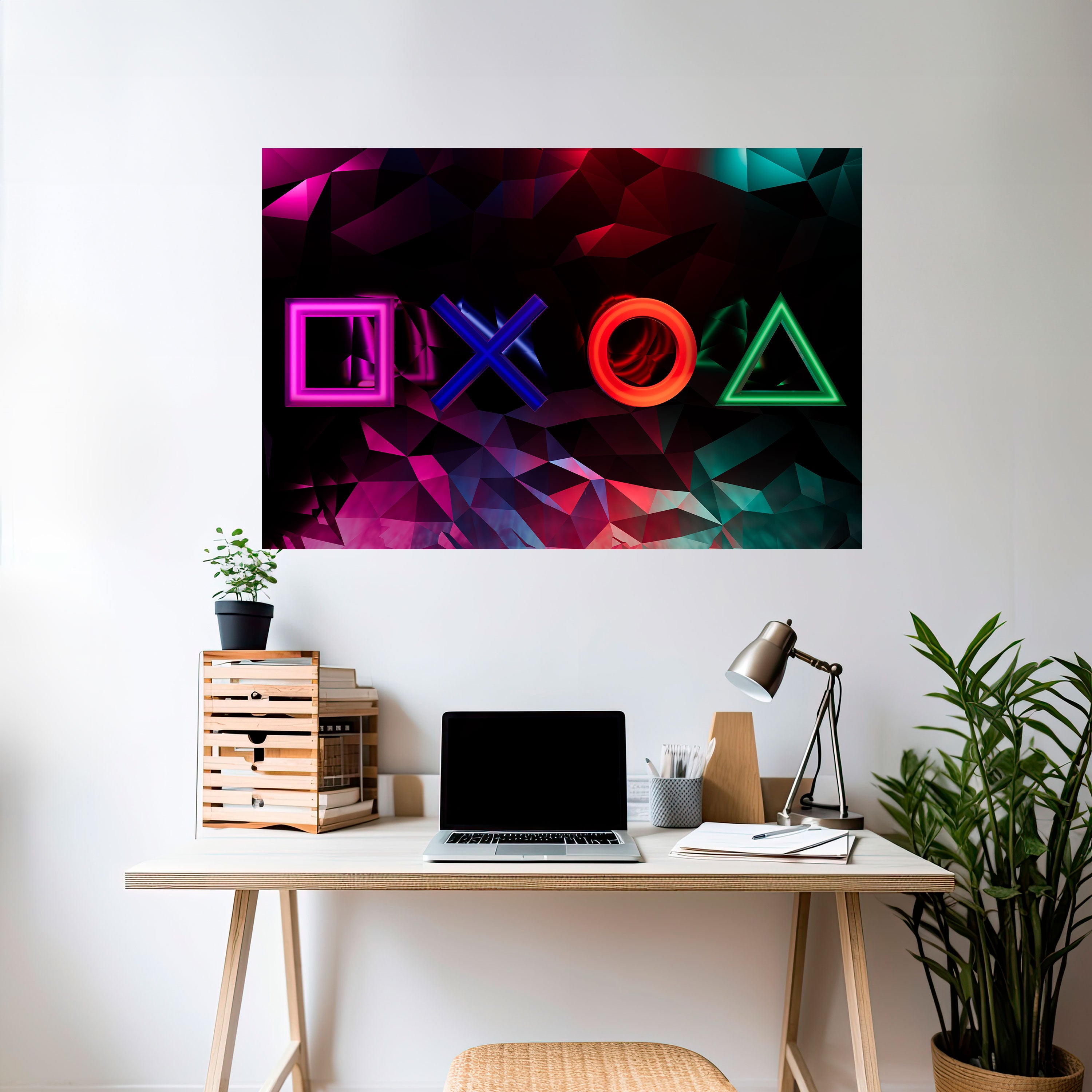 GEOMETRIC GAMER ICONS Naklejka/Plakat poziomy