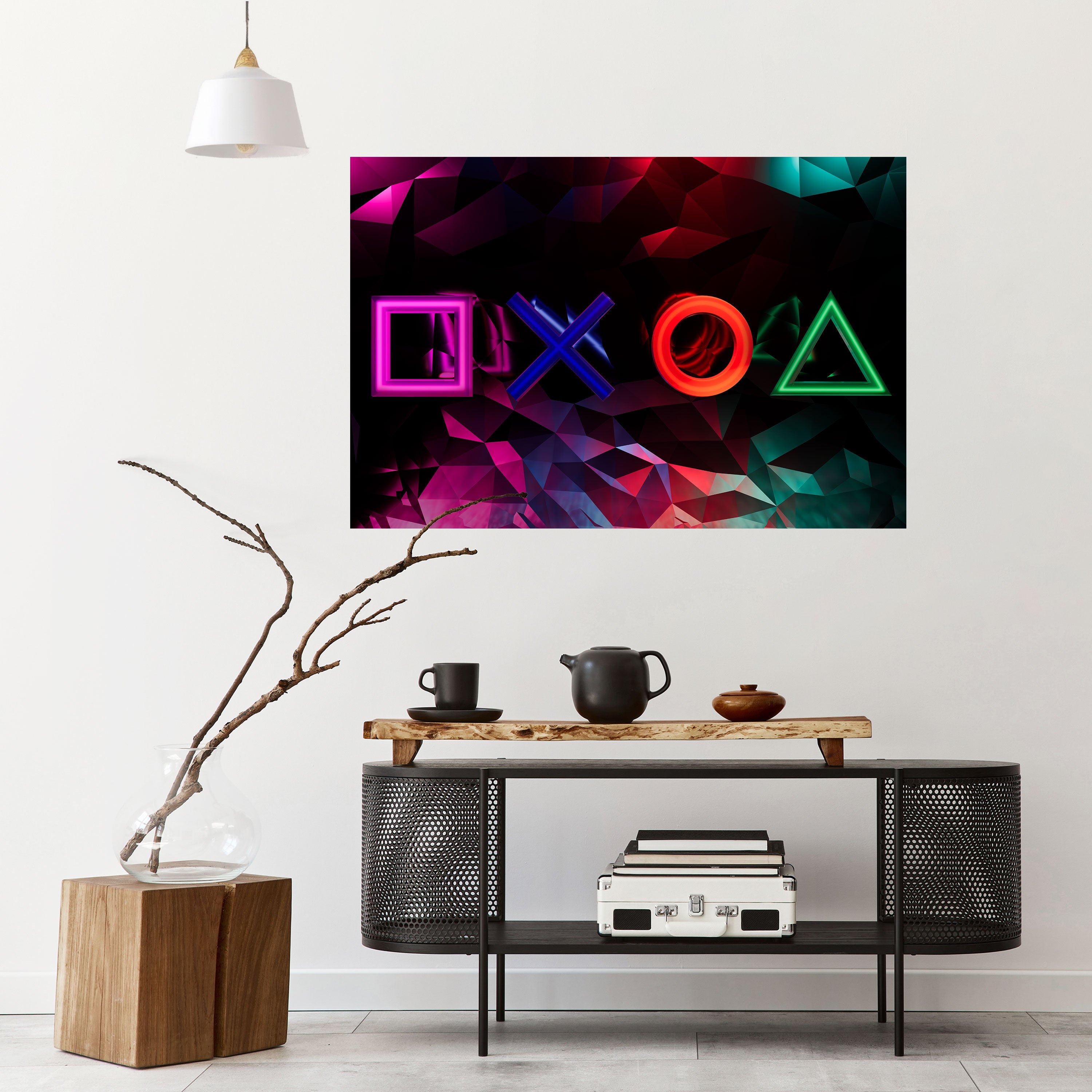 GEOMETRIC GAMER ICONS Naklejka/Plakat poziomy