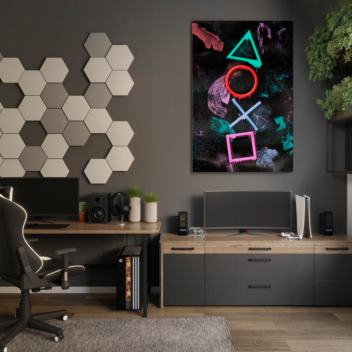 UPRISING NEON ICONS Pionowy obraz na płótnie