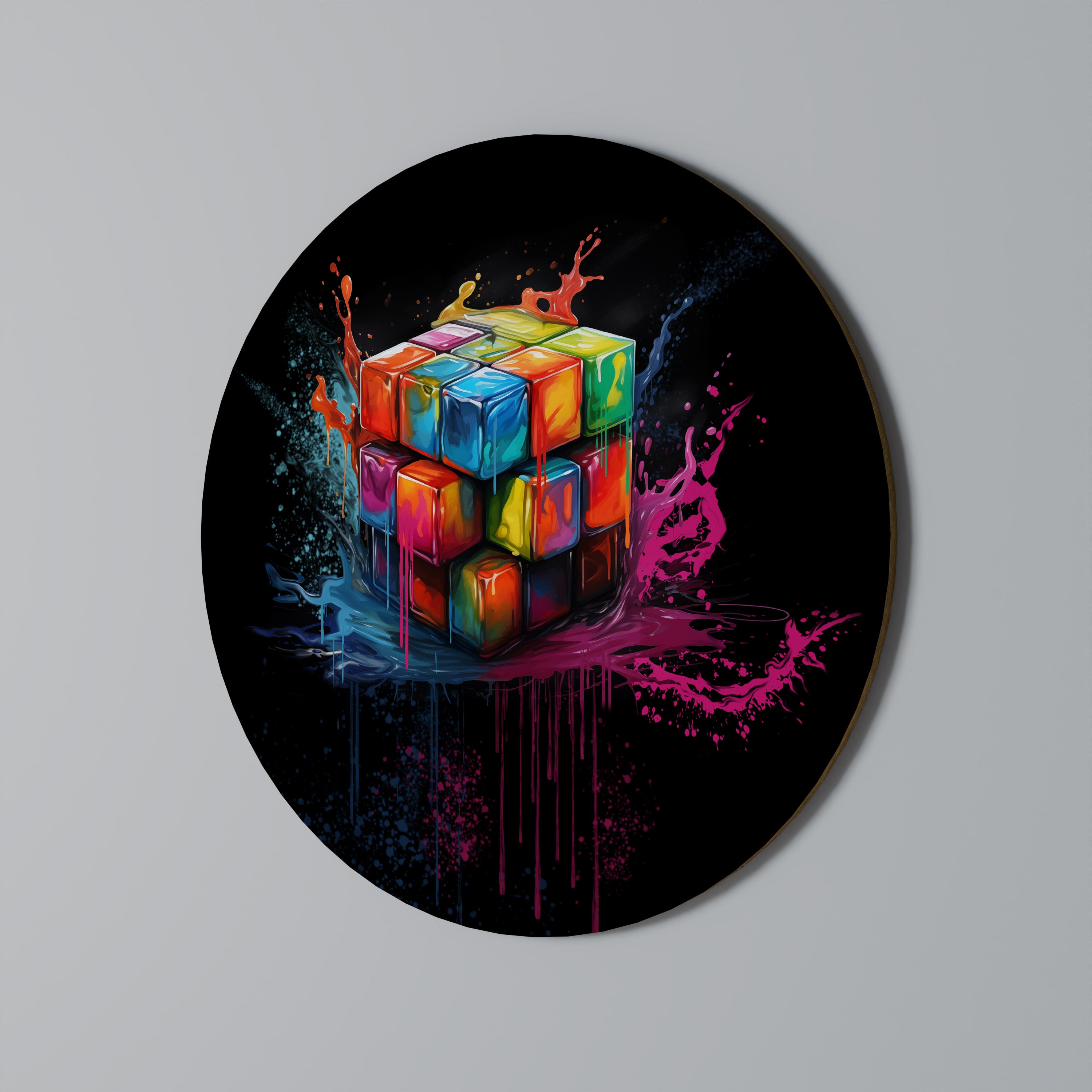 CUBE FUSION Obraz okrągły