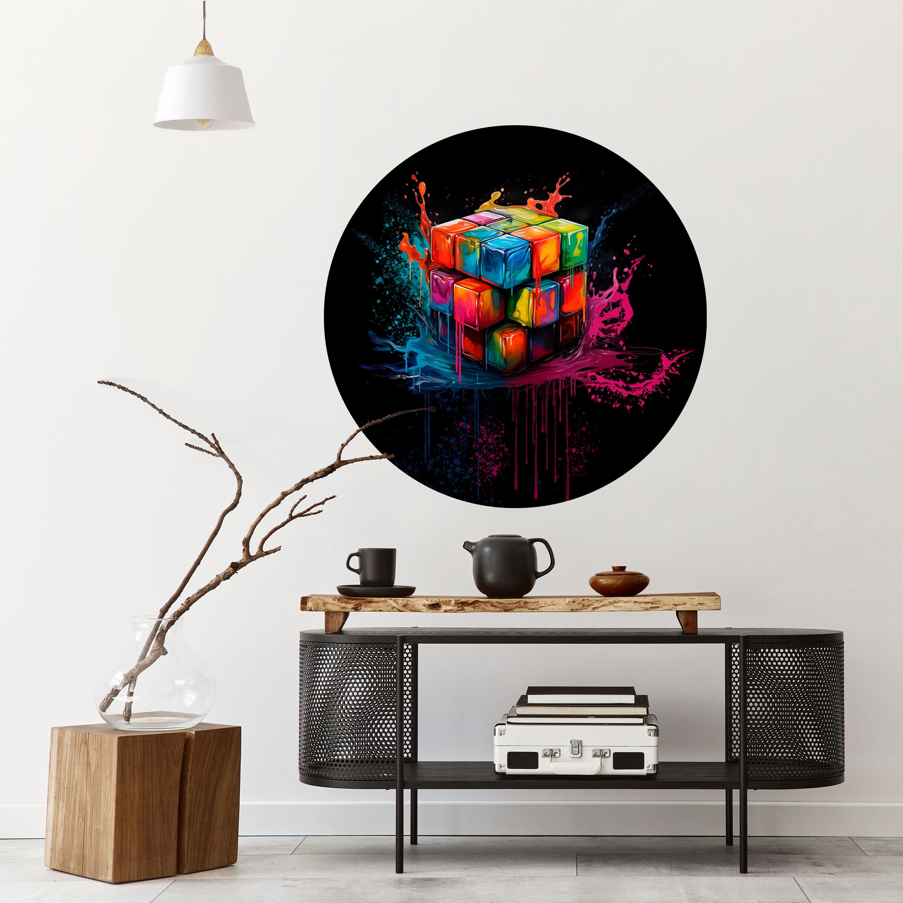 CUBE FUSION Naklejka okrągła