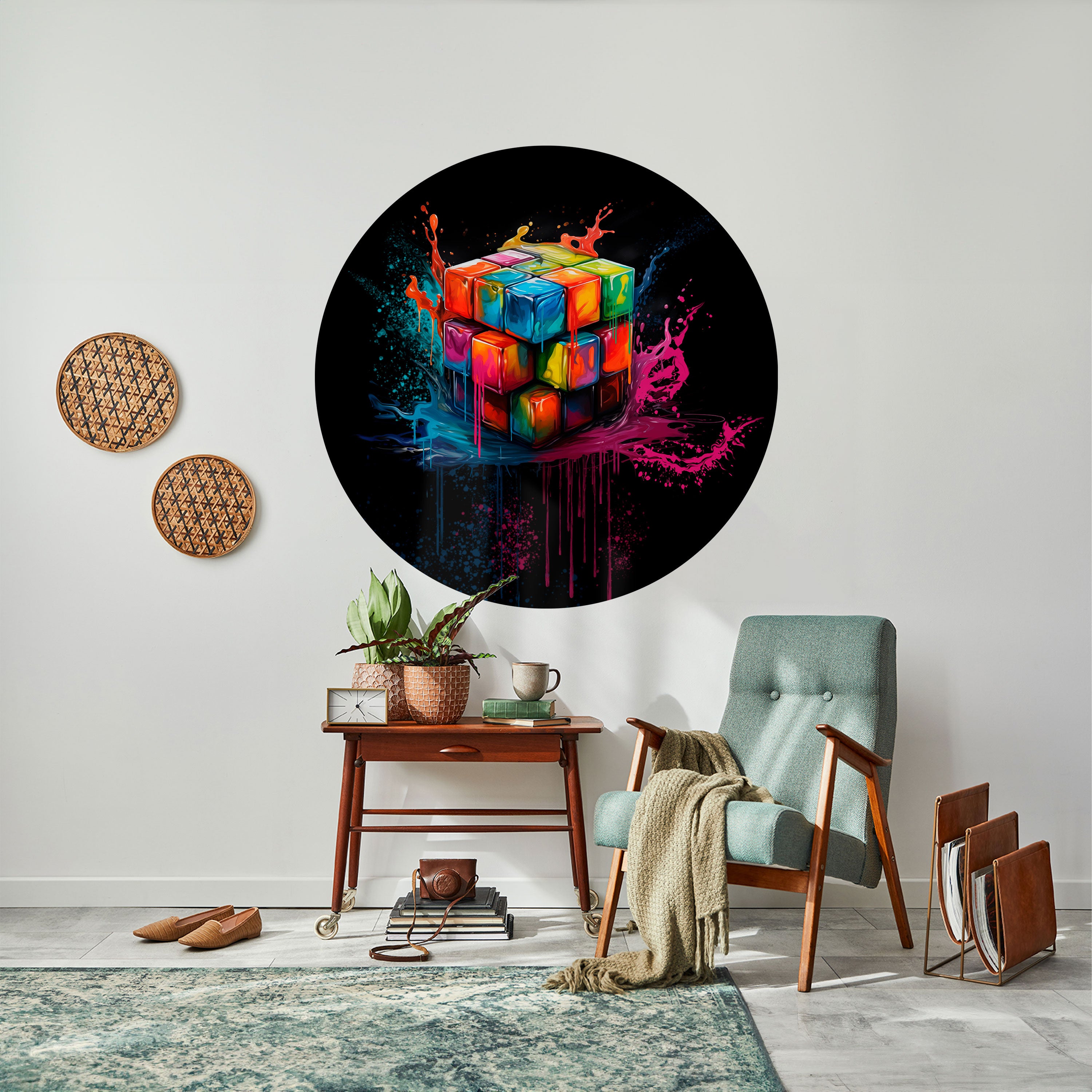 CUBE FUSION Naklejka okrągła