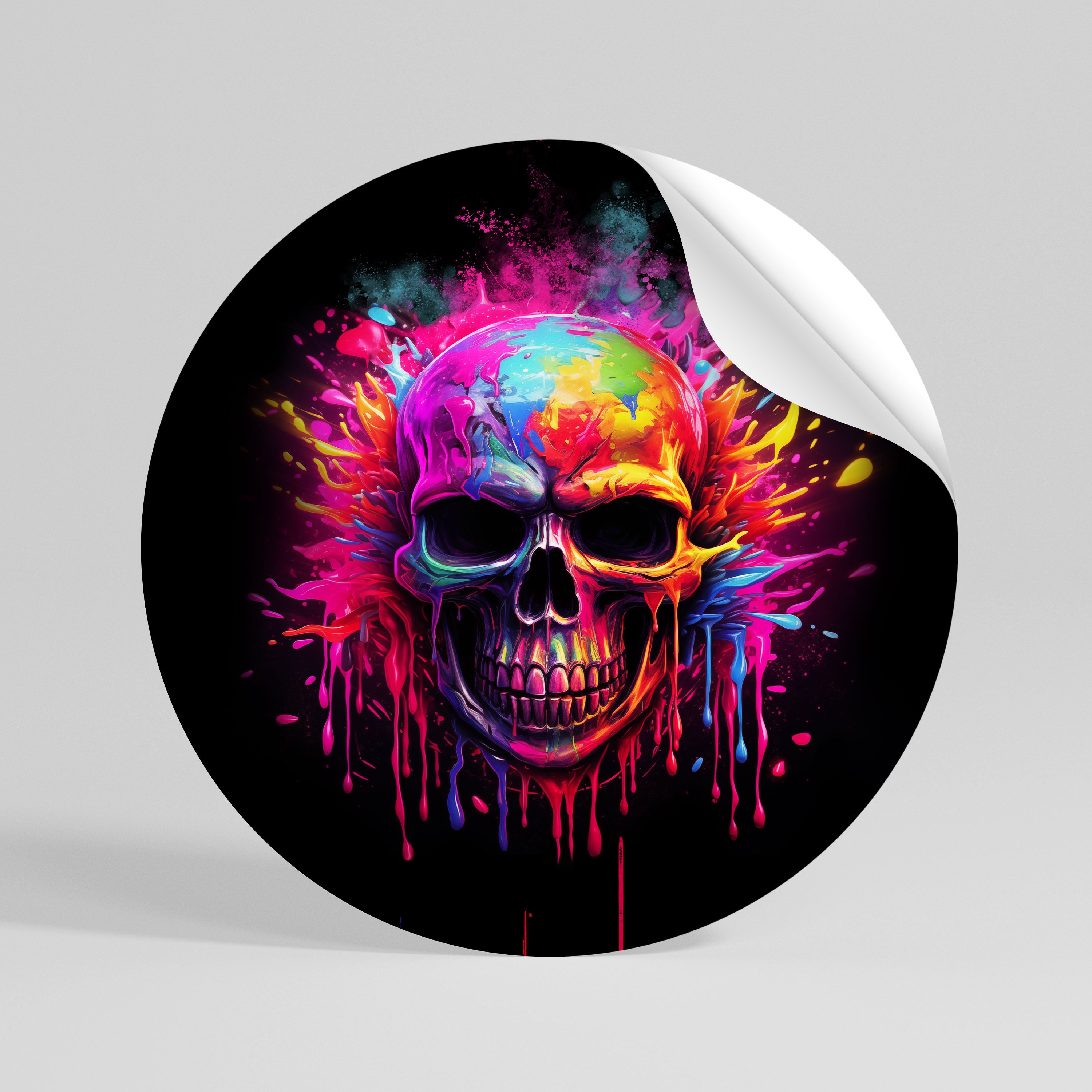 SKULL QUEST Naklejka - okrągła