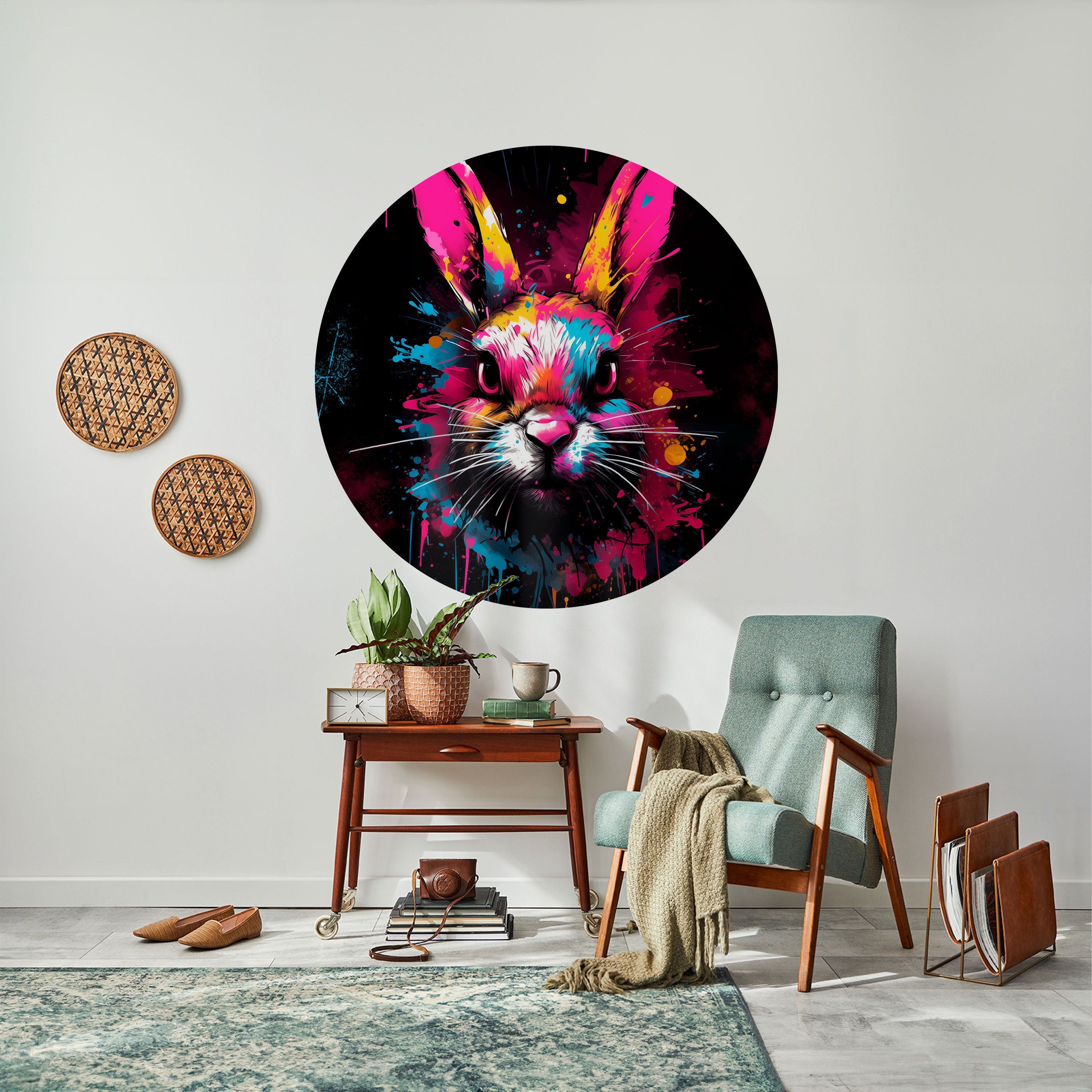 DON'T FOLLOW THE RABBIT Naklejka okrągła