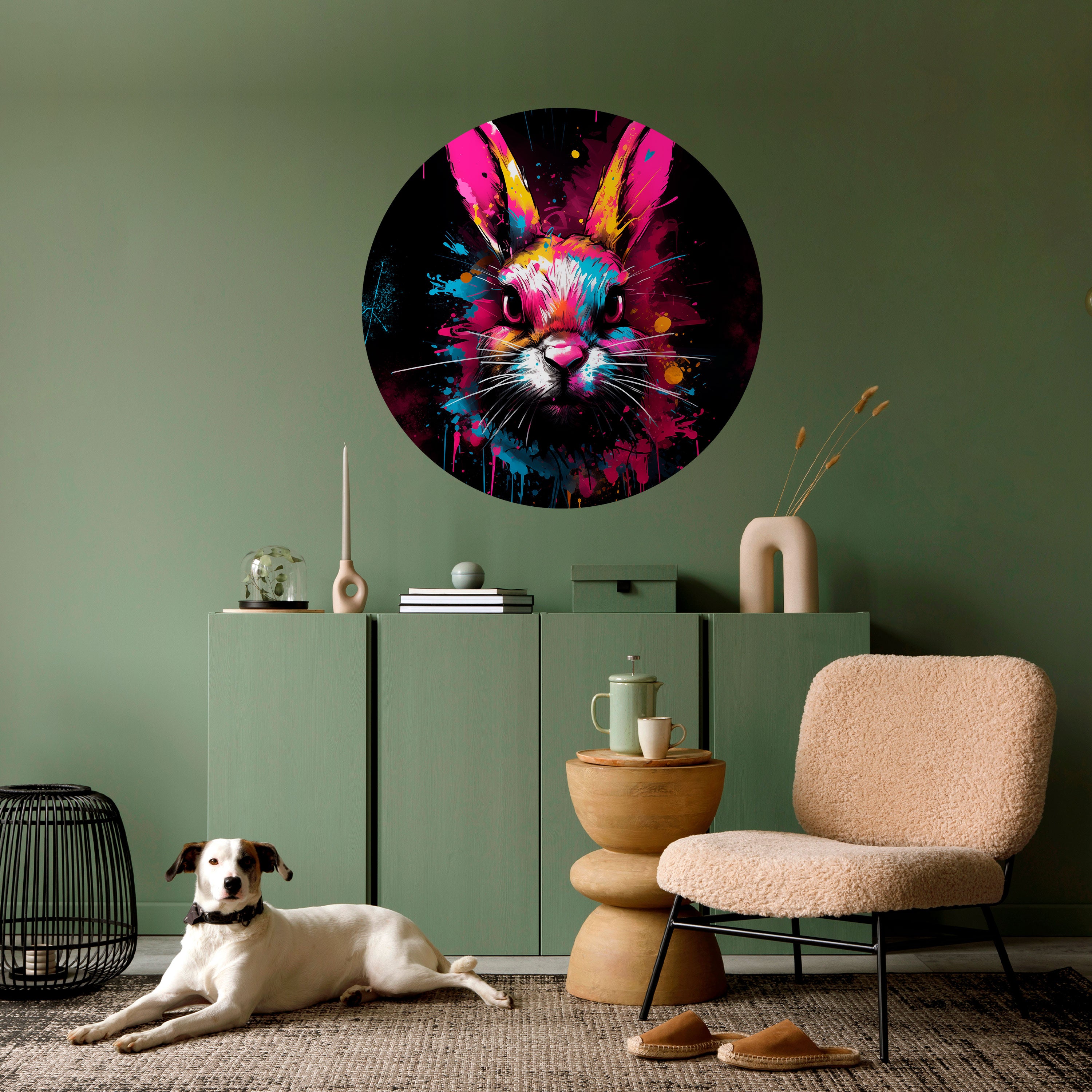 DON'T FOLLOW THE RABBIT Naklejka okrągła