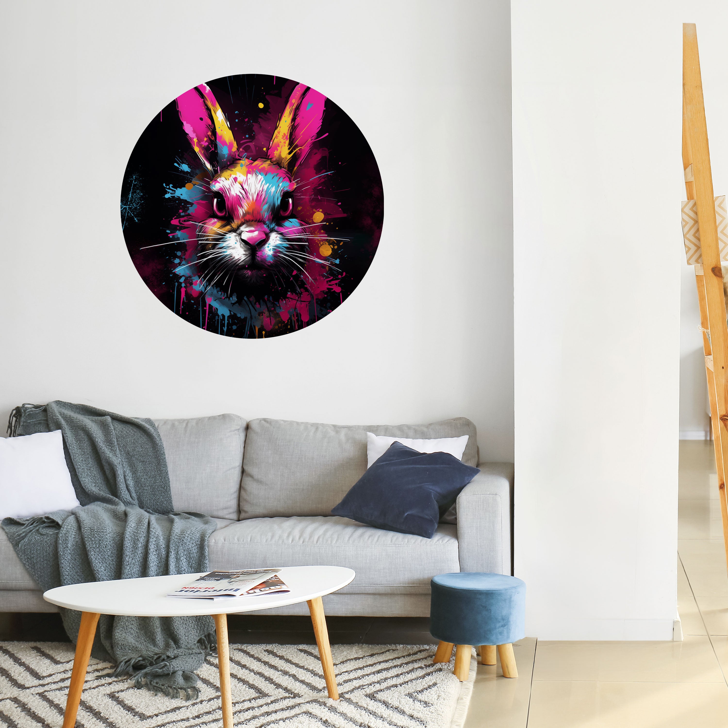 DON'T FOLLOW THE RABBIT Naklejka okrągła