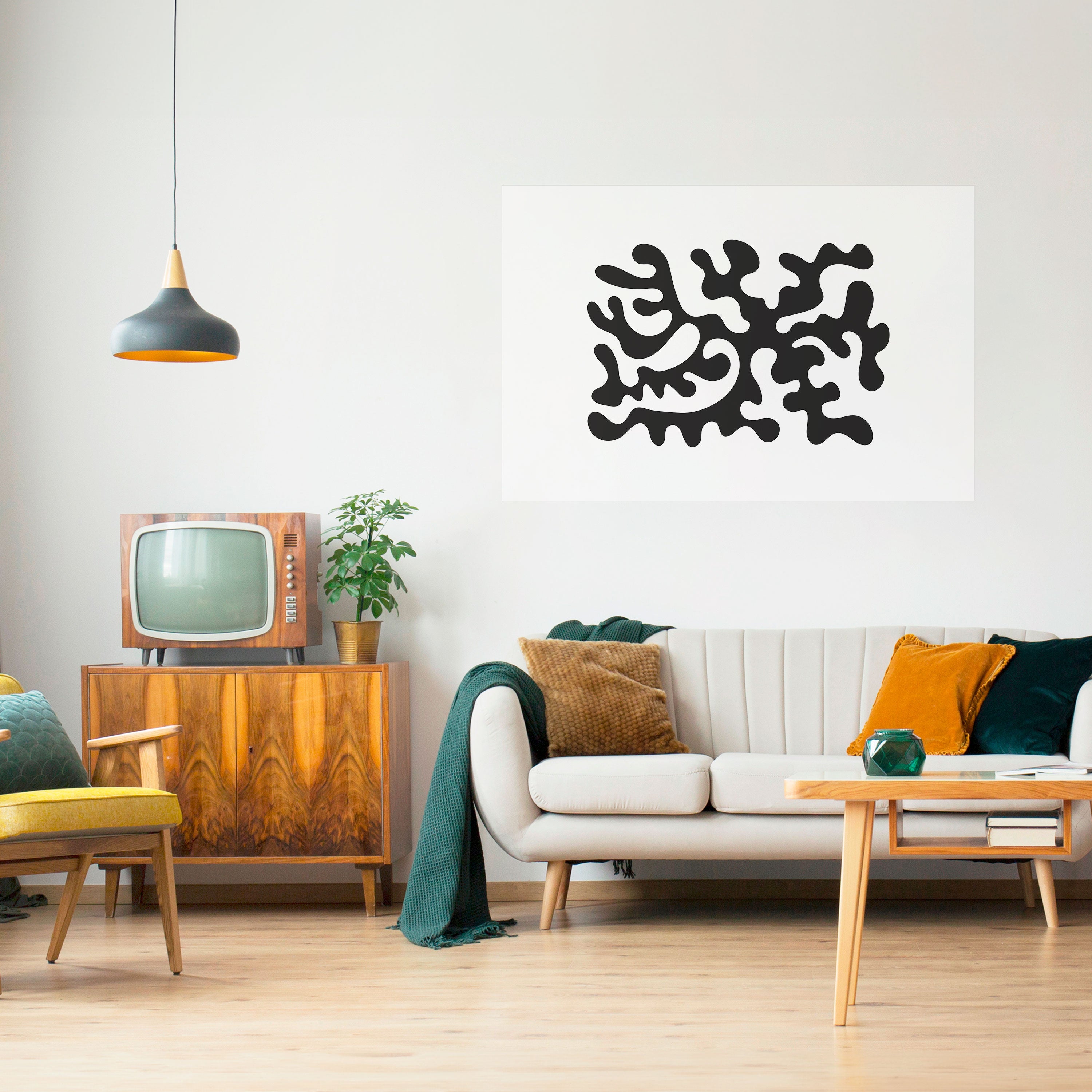 CHARCOAL CASCADE Naklejka/Plakat poziomy