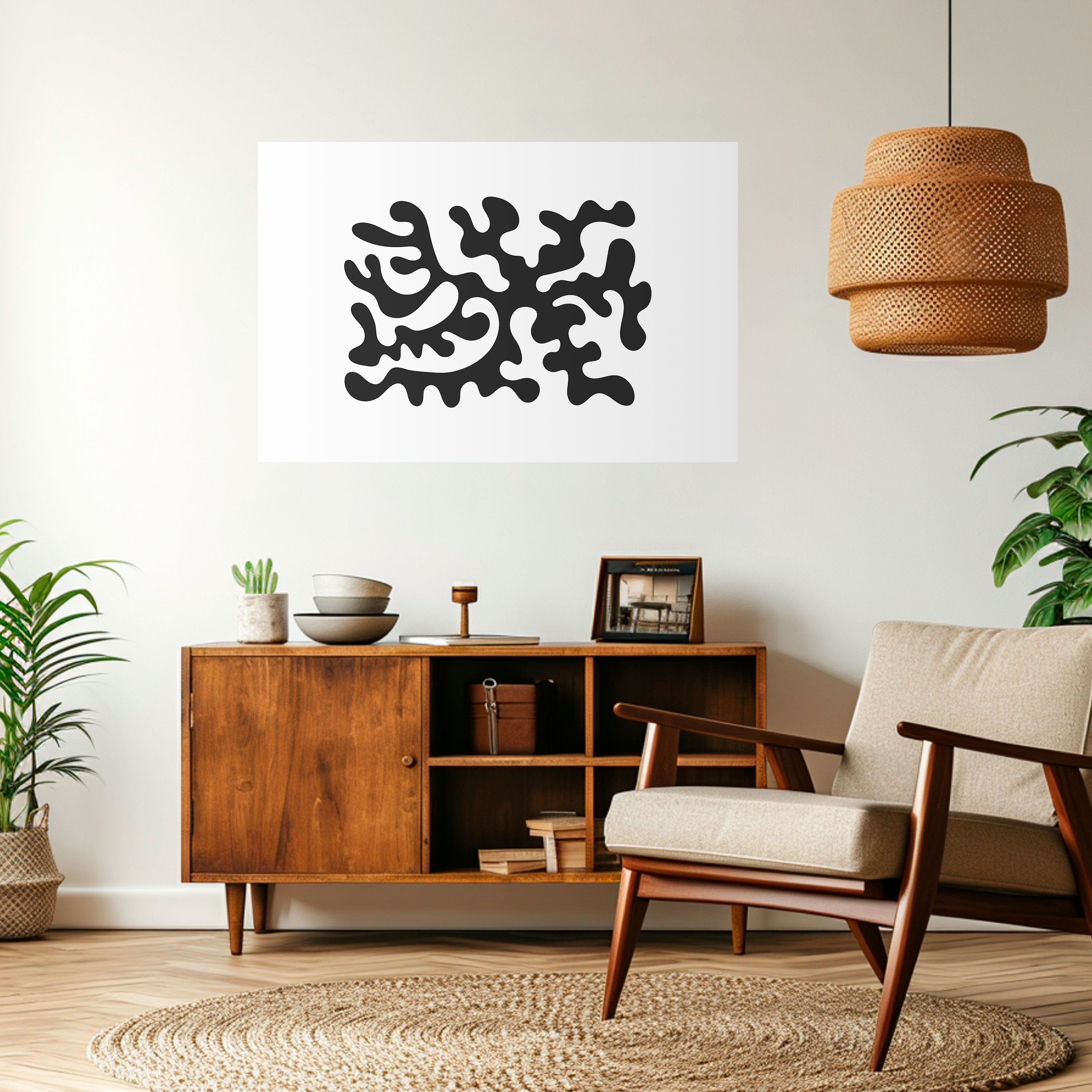 CHARCOAL CASCADE Naklejka/Plakat poziomy