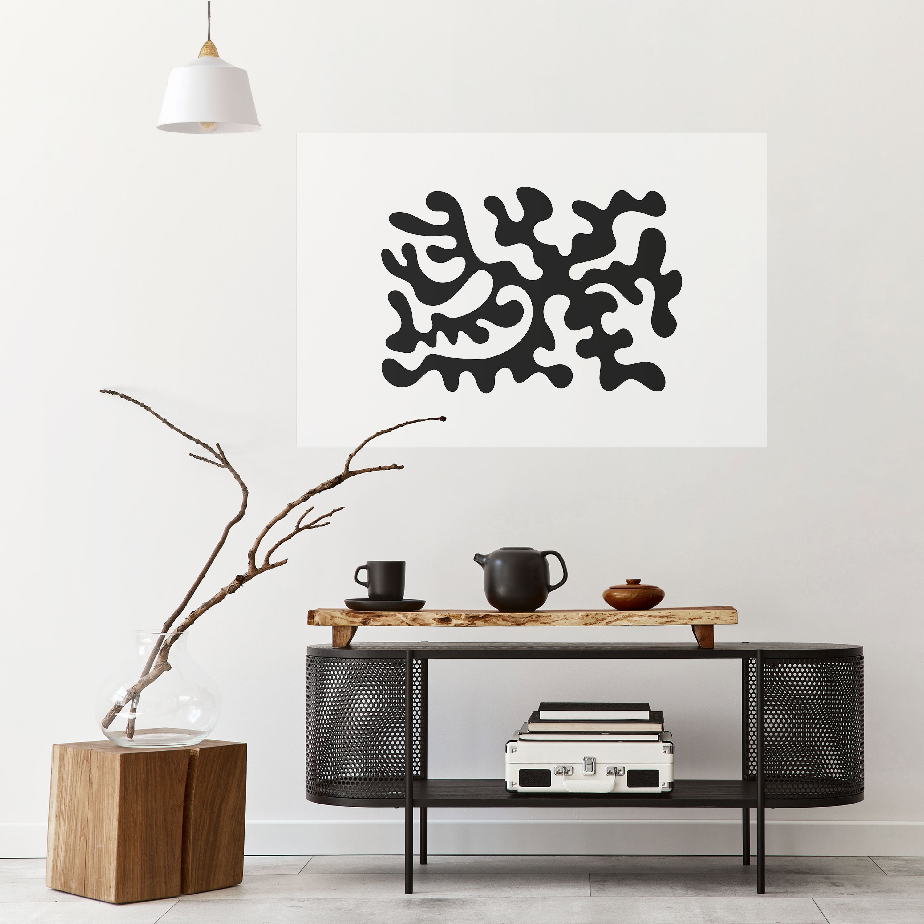 CHARCOAL CASCADE Naklejka/Plakat poziomy