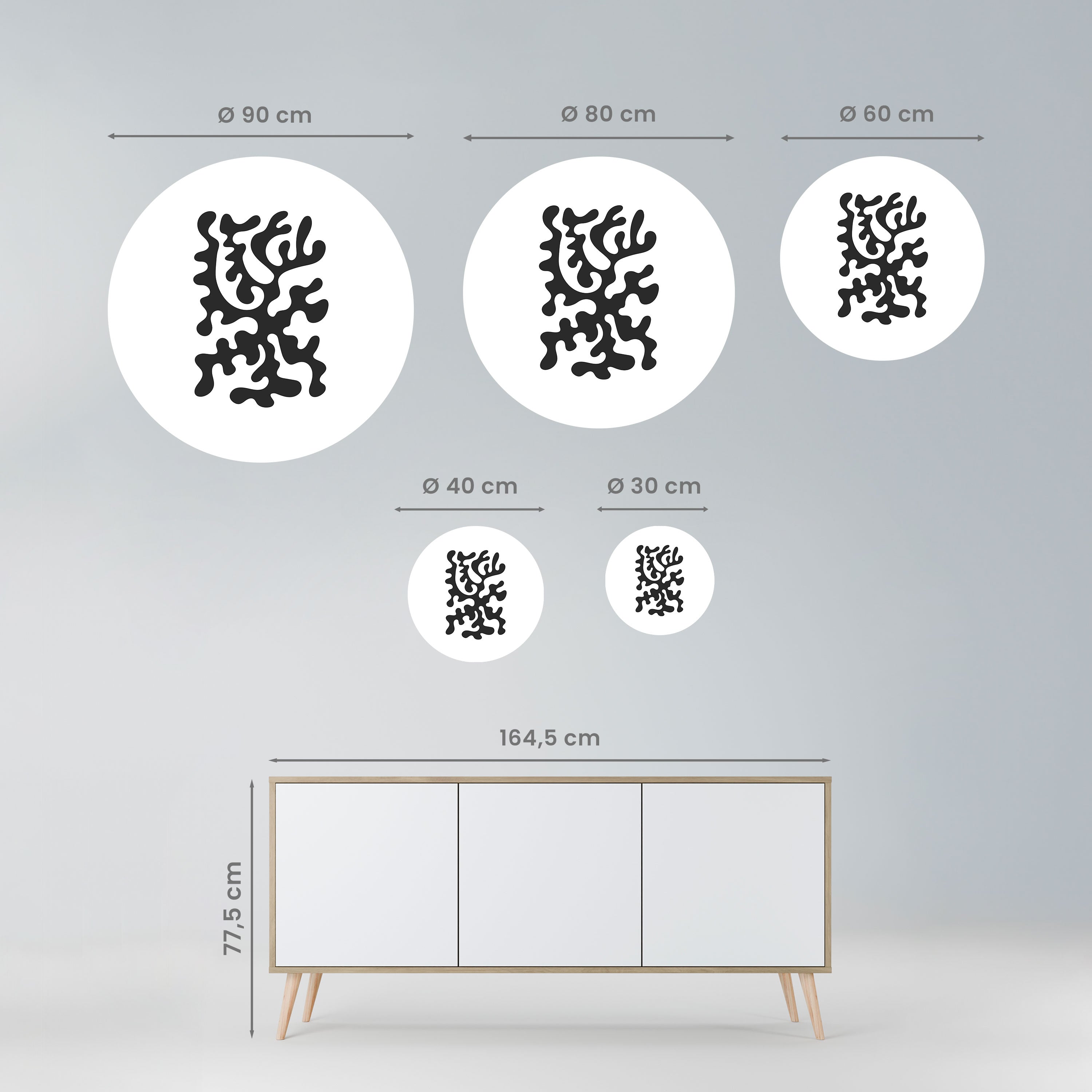 CHARCOAL CASCADE Naklejka okrągła