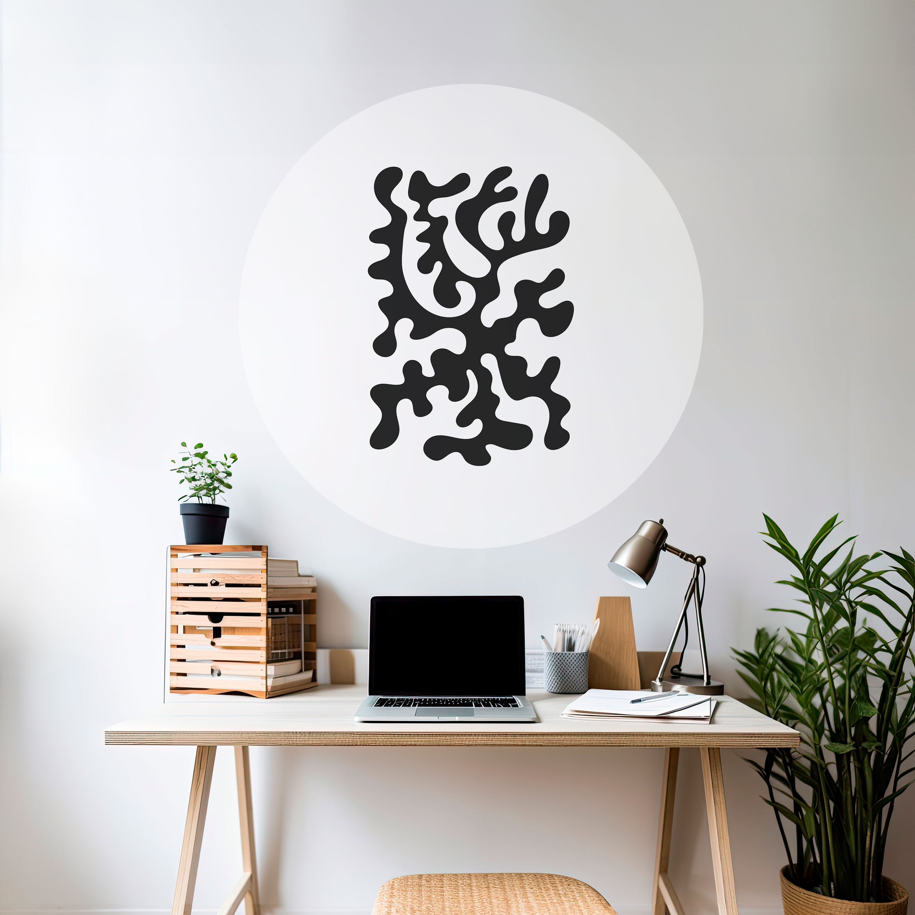 CHARCOAL CASCADE Naklejka okrągła