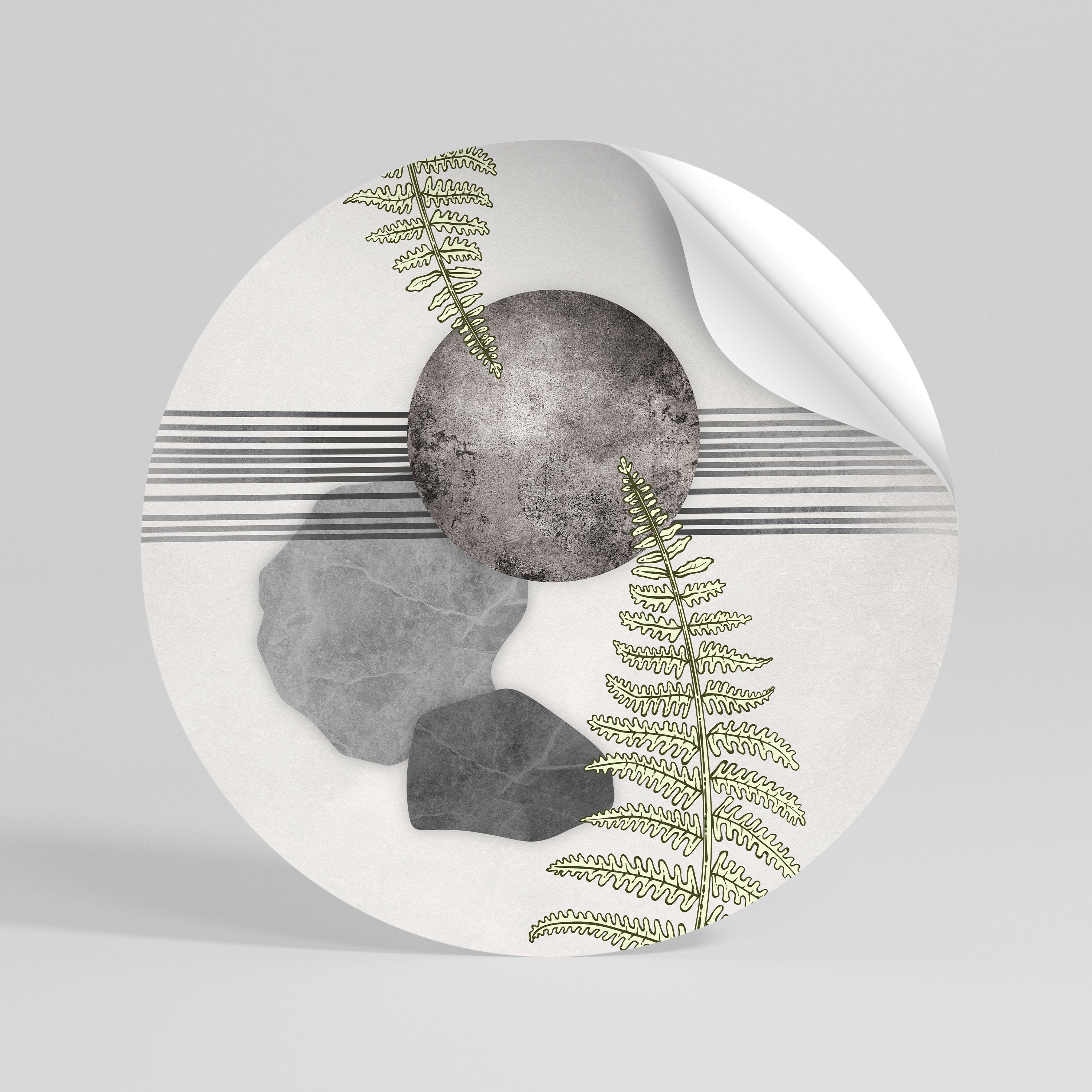 FERN MELANCHOLY Naklejka - okrągła