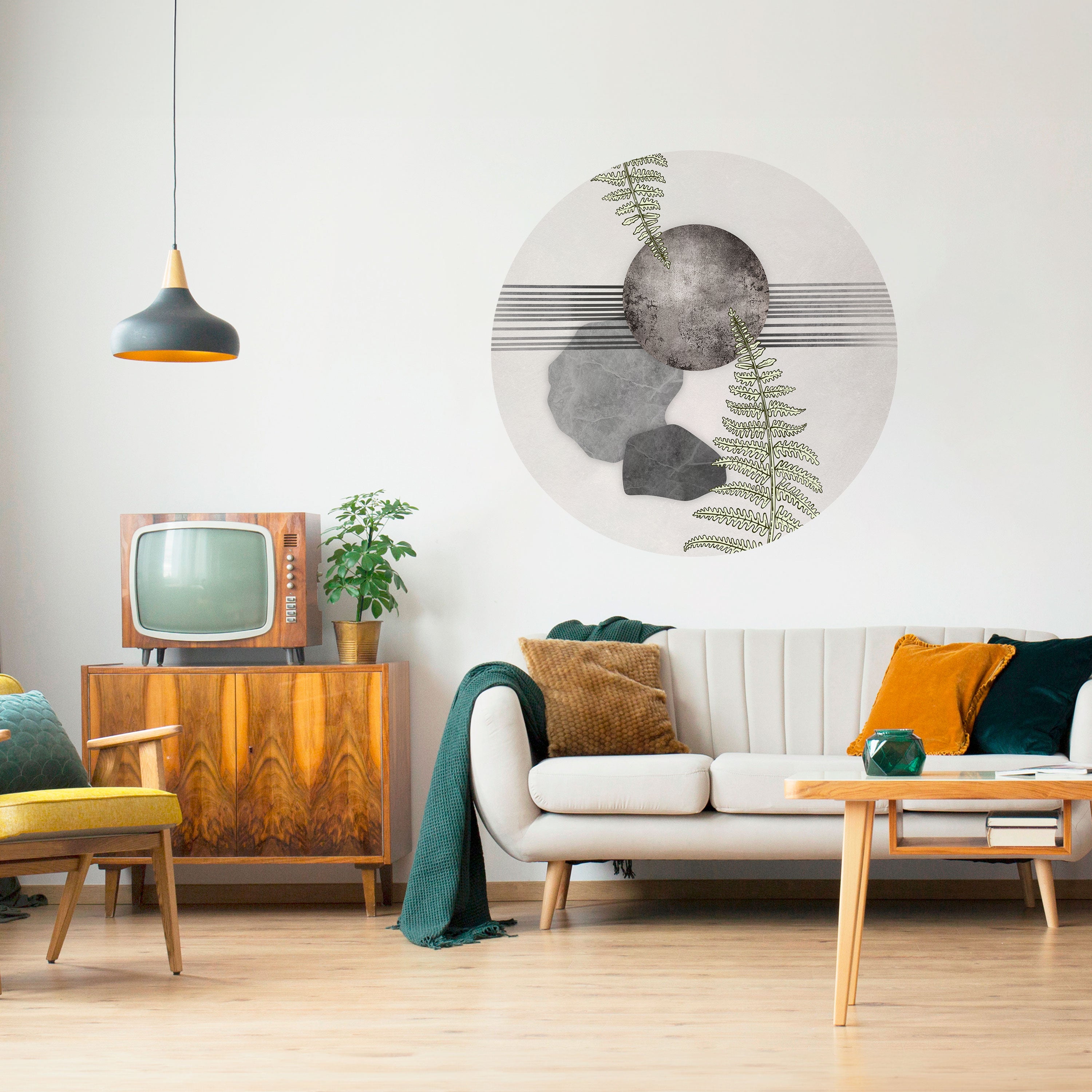 FERN MELANCHOLY Naklejka okrągła