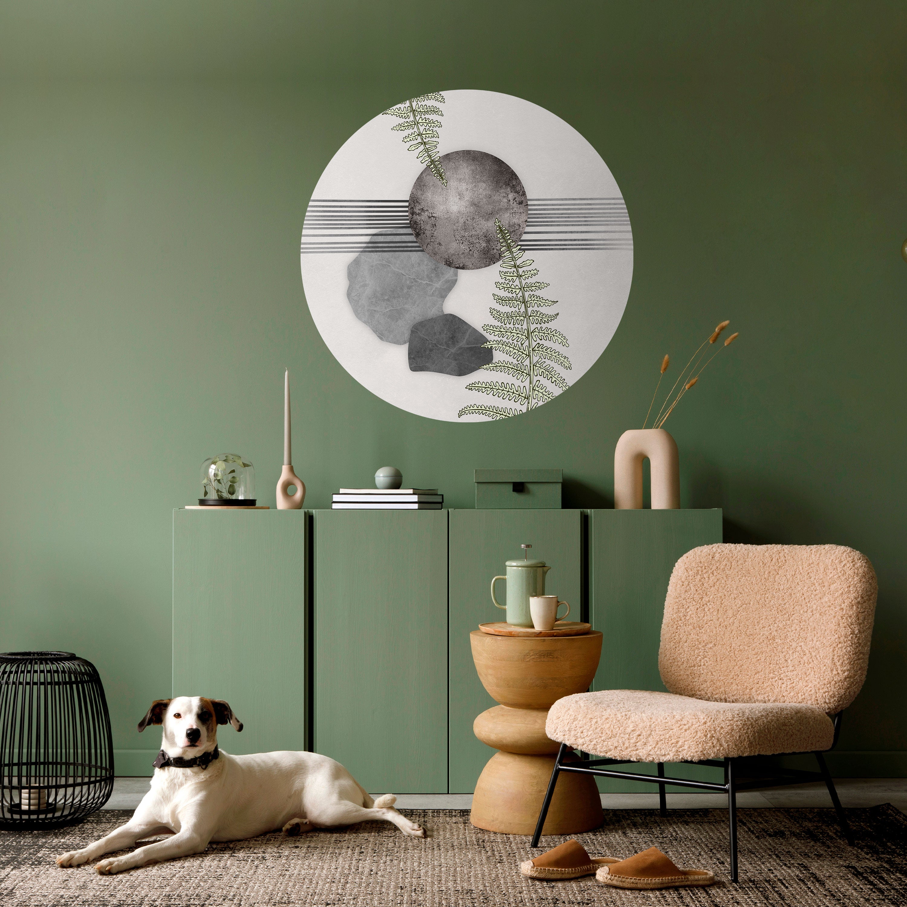 FERN MELANCHOLY Naklejka okrągła