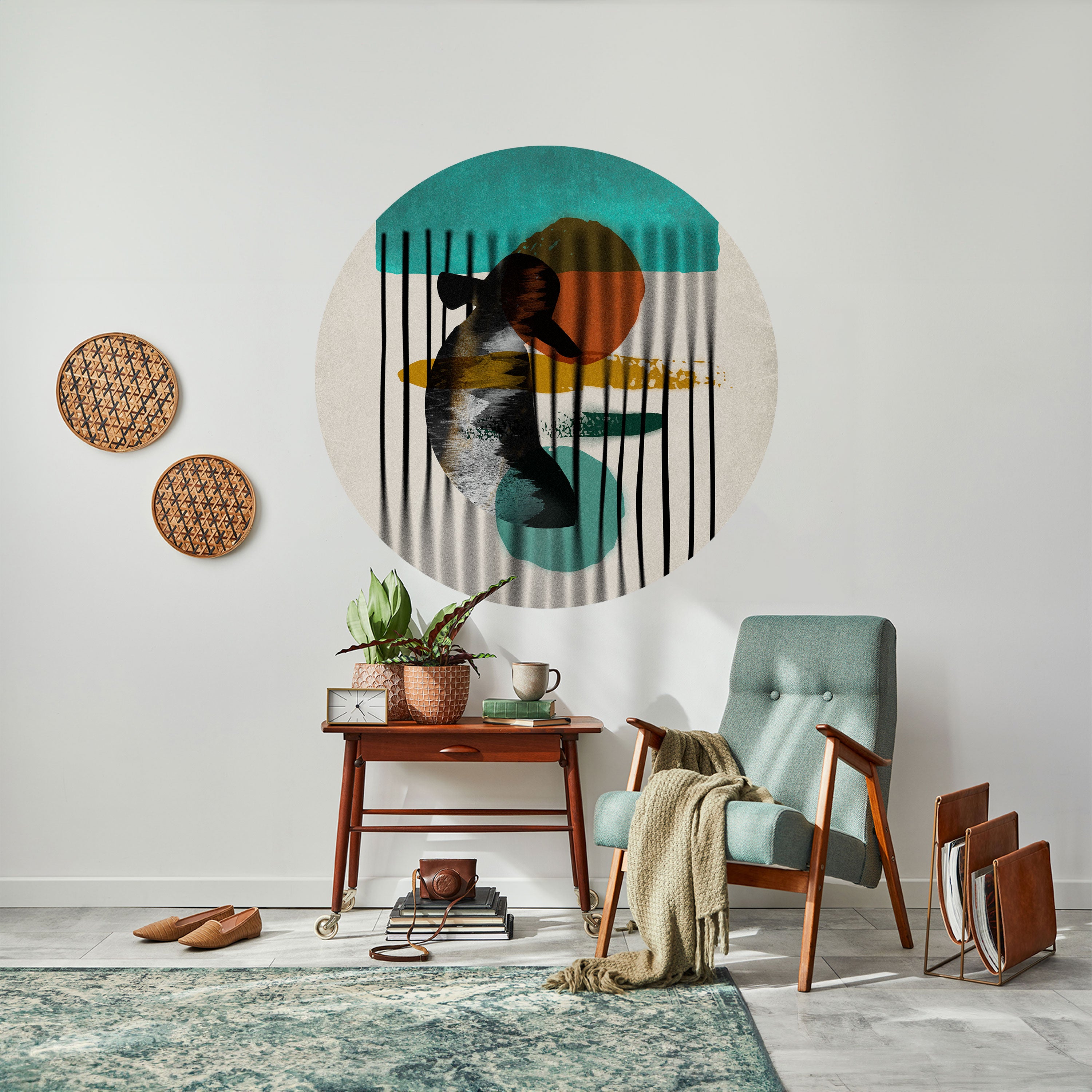 INKWELL TURQOISE Naklejka okrągła