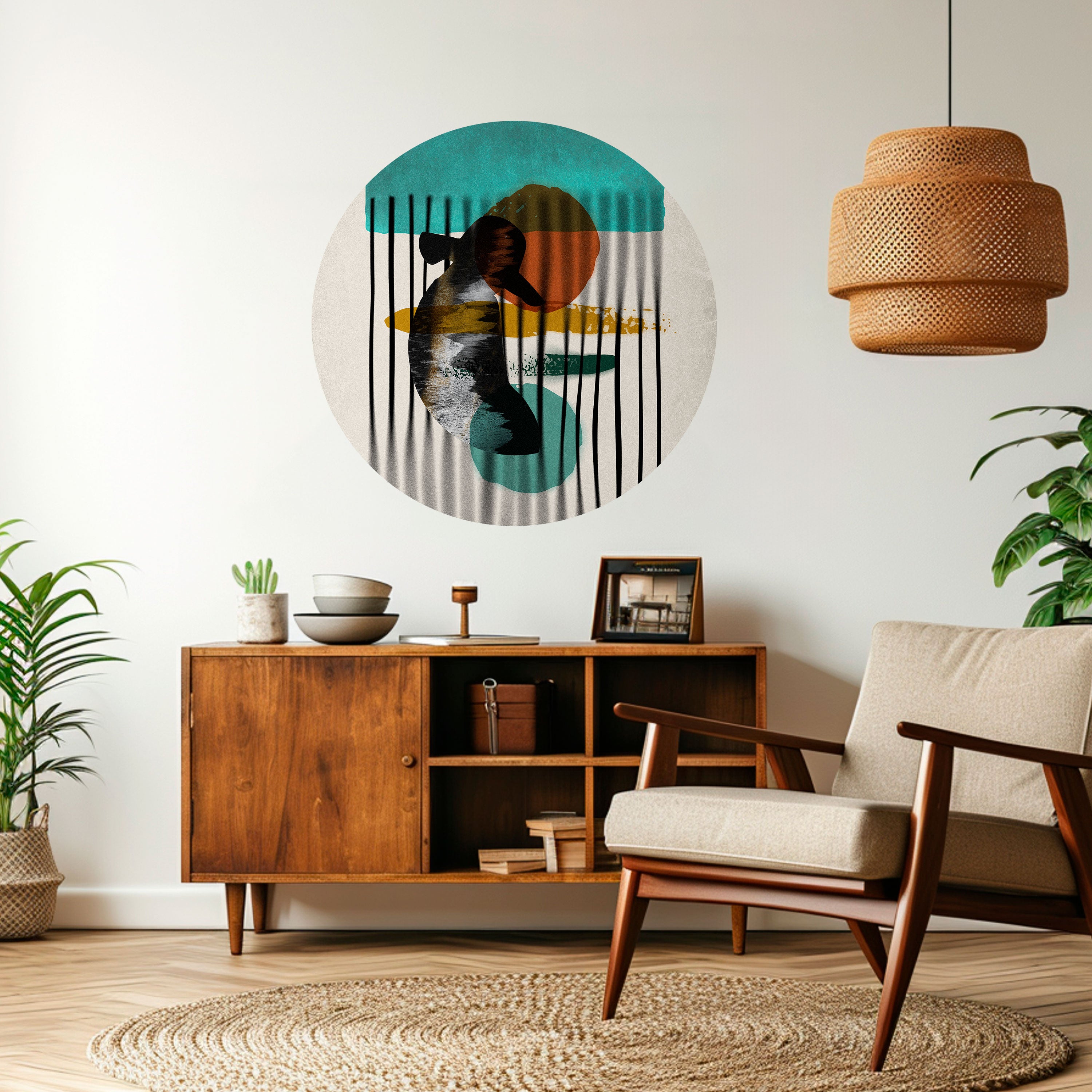 INKWELL TURQOISE Naklejka okrągła