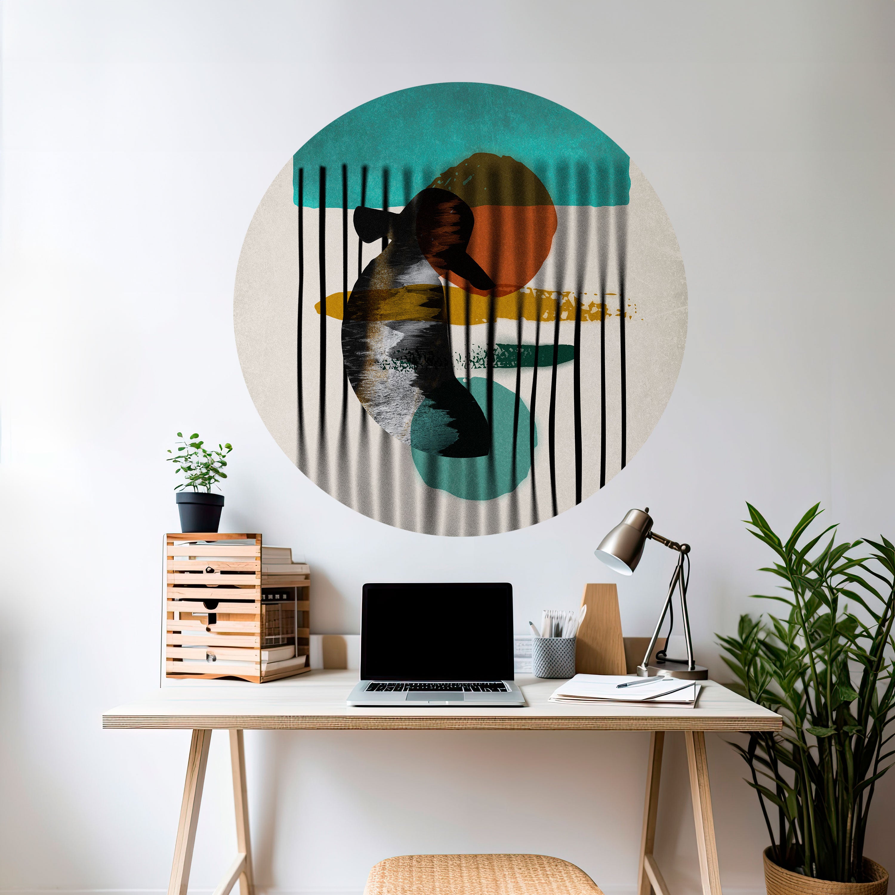 INKWELL TURQOISE Naklejka okrągła