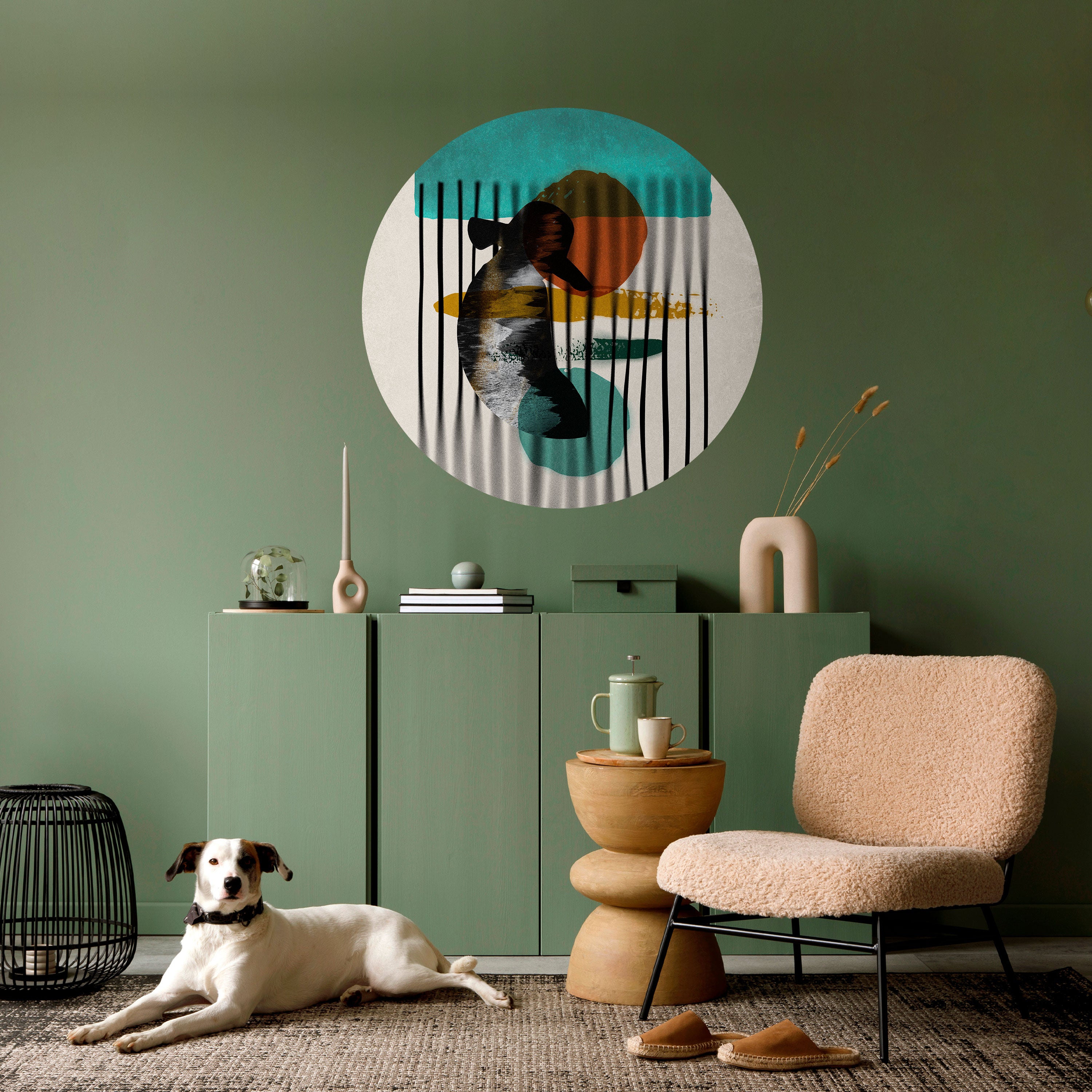 INKWELL TURQOISE Naklejka okrągła