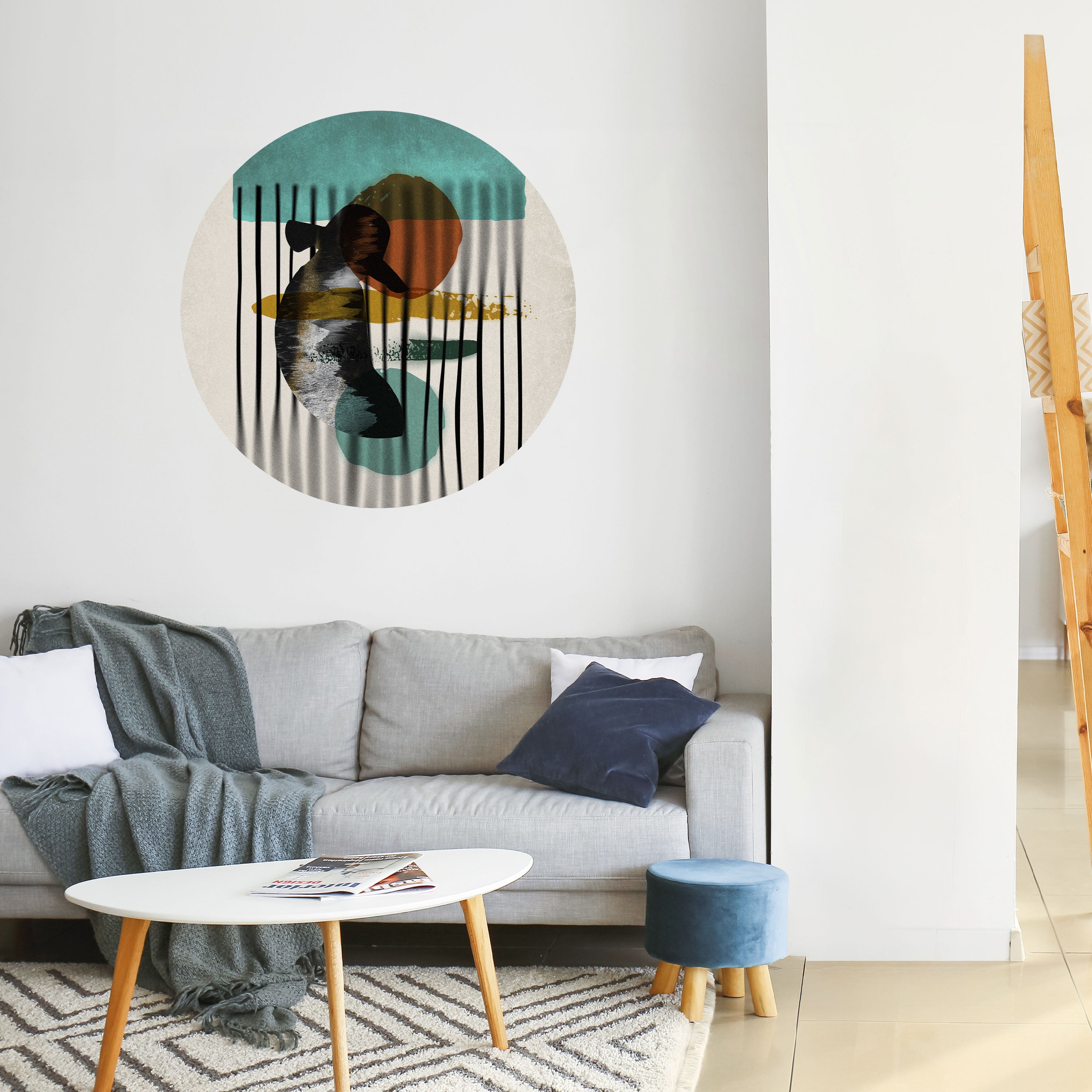 INKWELL TURQOISE Naklejka okrągła