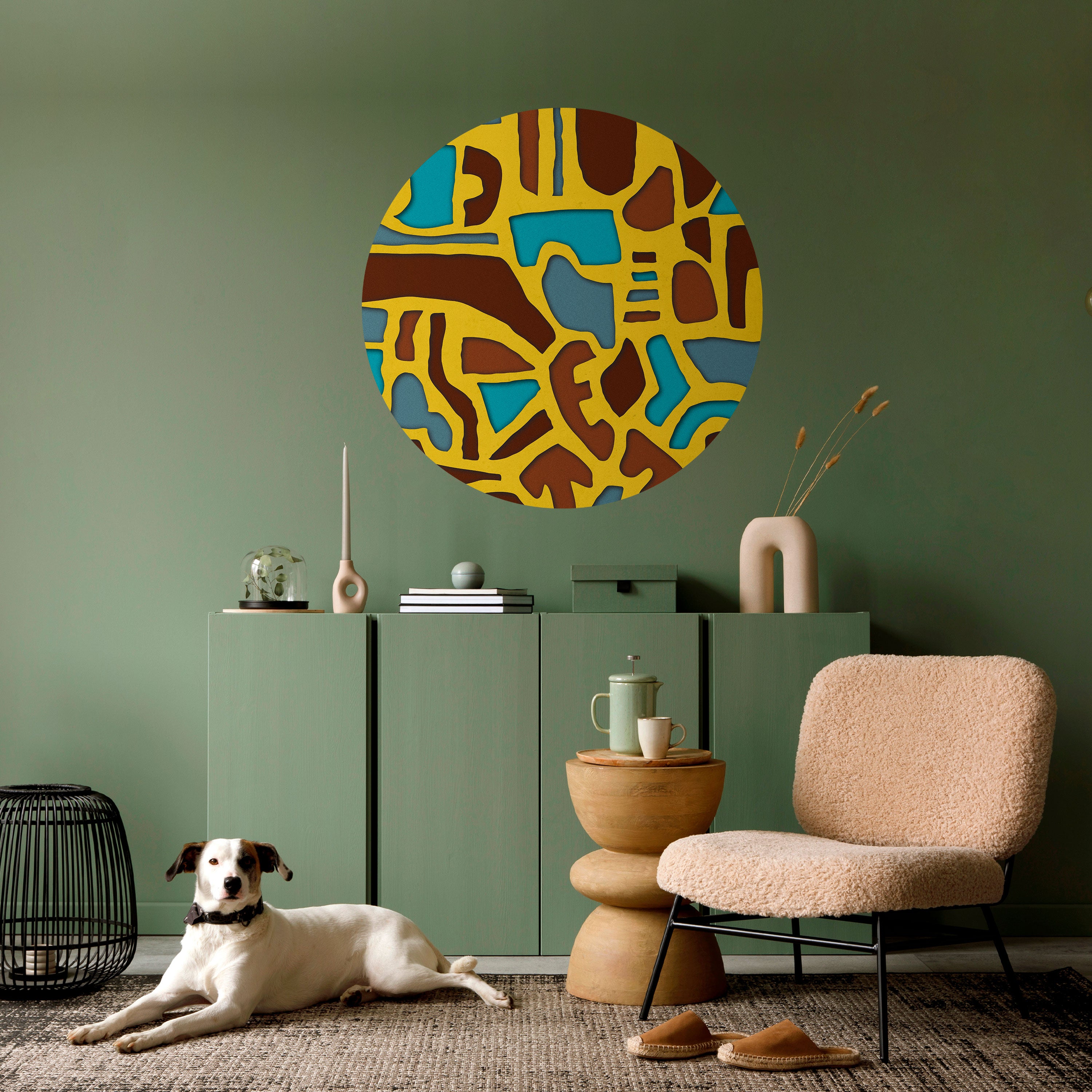 ASSYMETRICAL HARMONY Naklejka okrągła