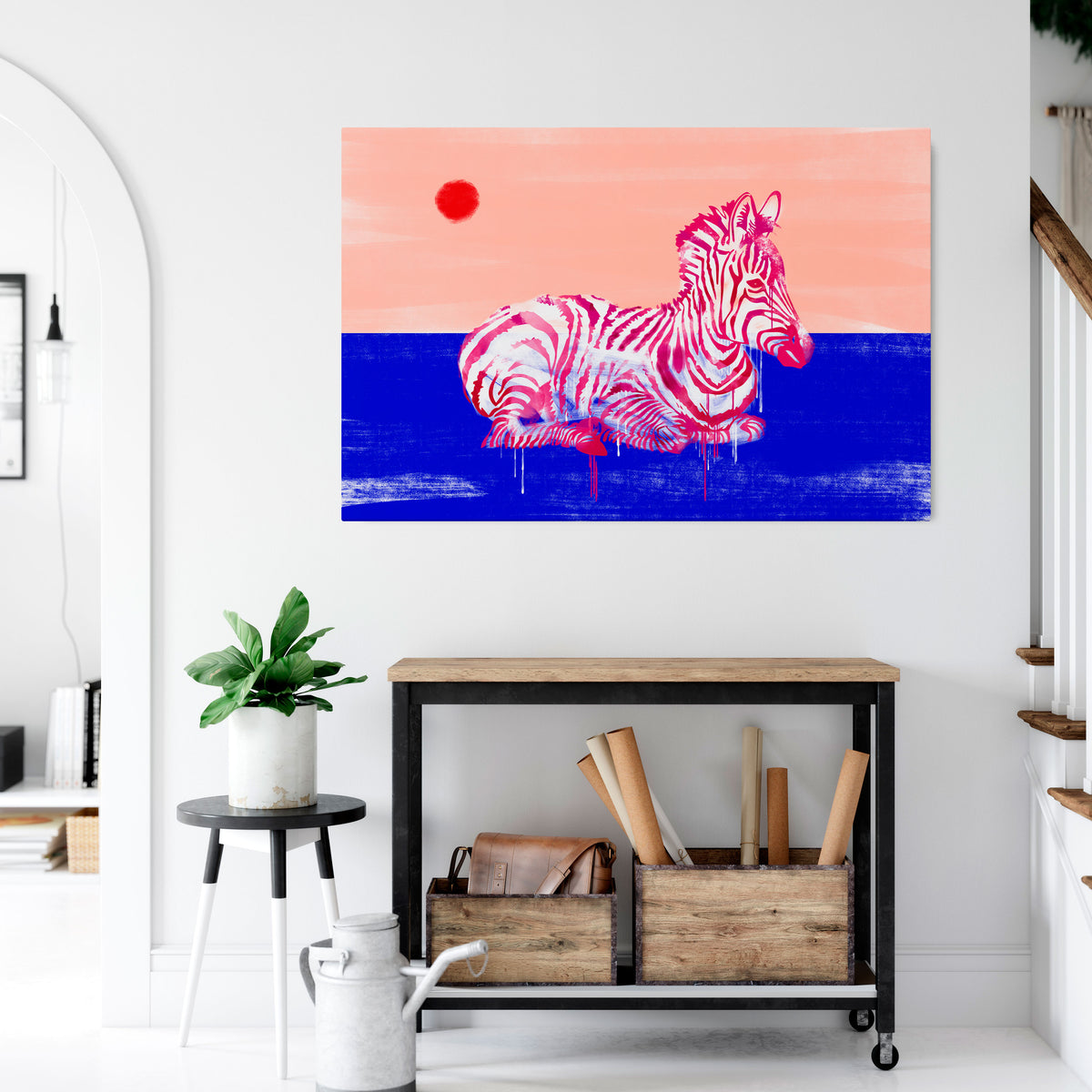 FANCIFUL ZEBRA Poziomy obraz na płótnie