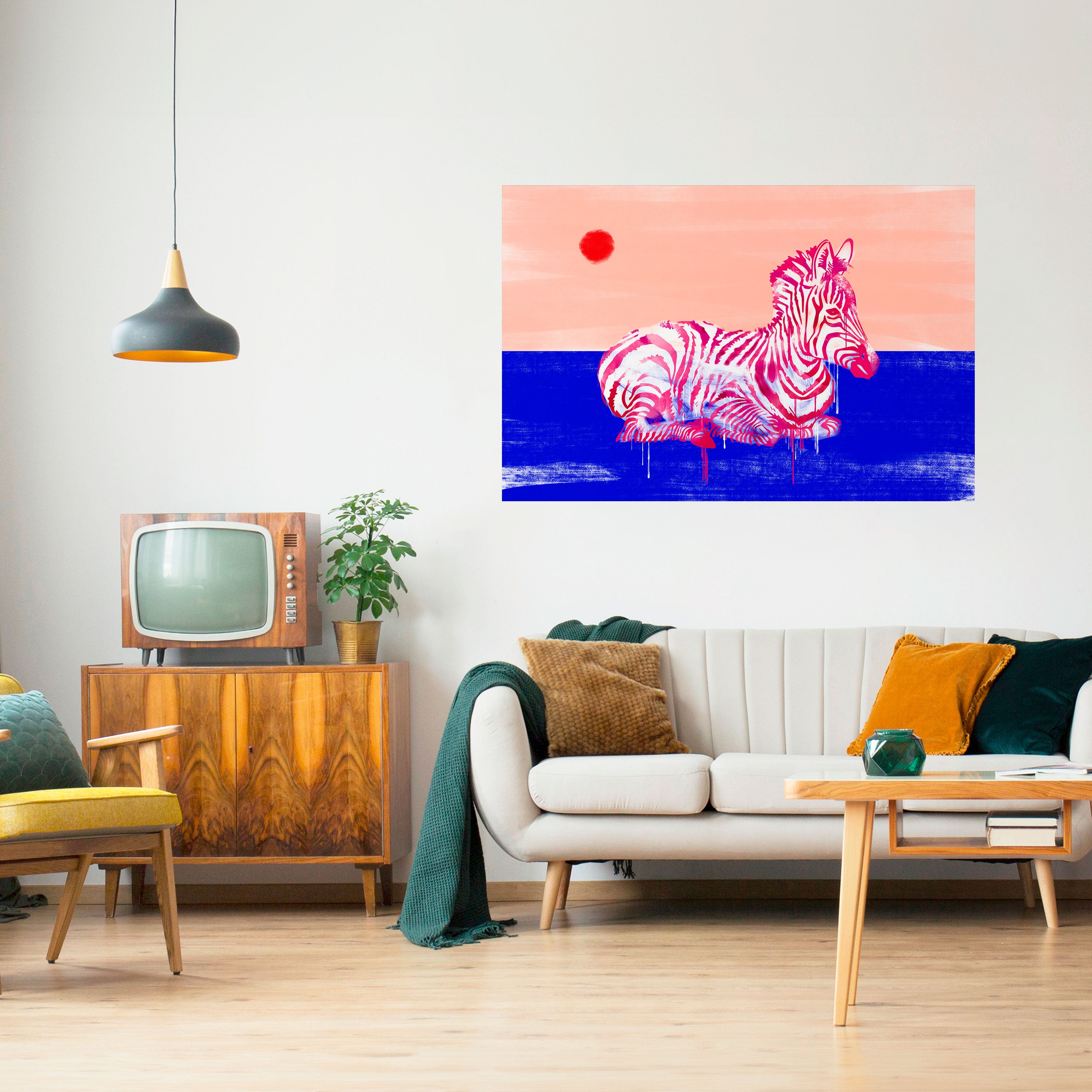 FANCIFUL ZEBRA Naklejka/Plakat poziomy