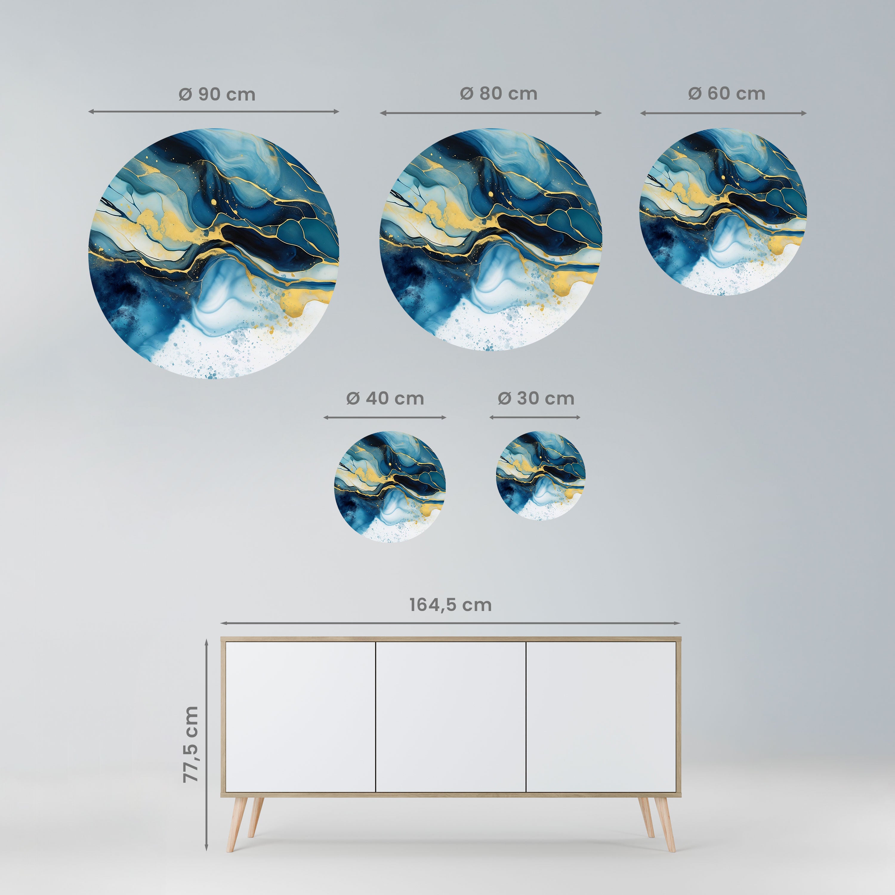 INKY MARBLE Naklejka okrągła