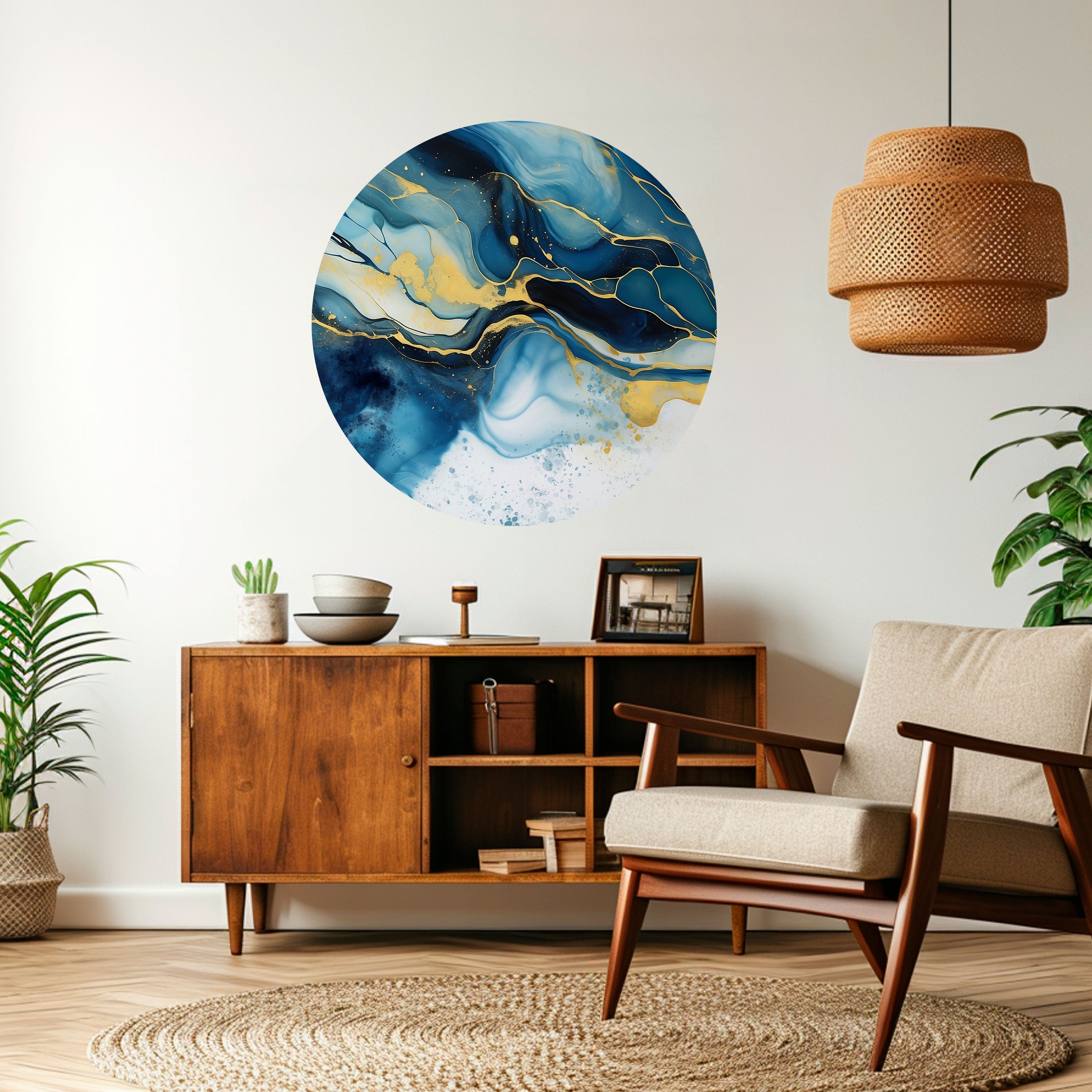 INKY MARBLE Naklejka okrągła