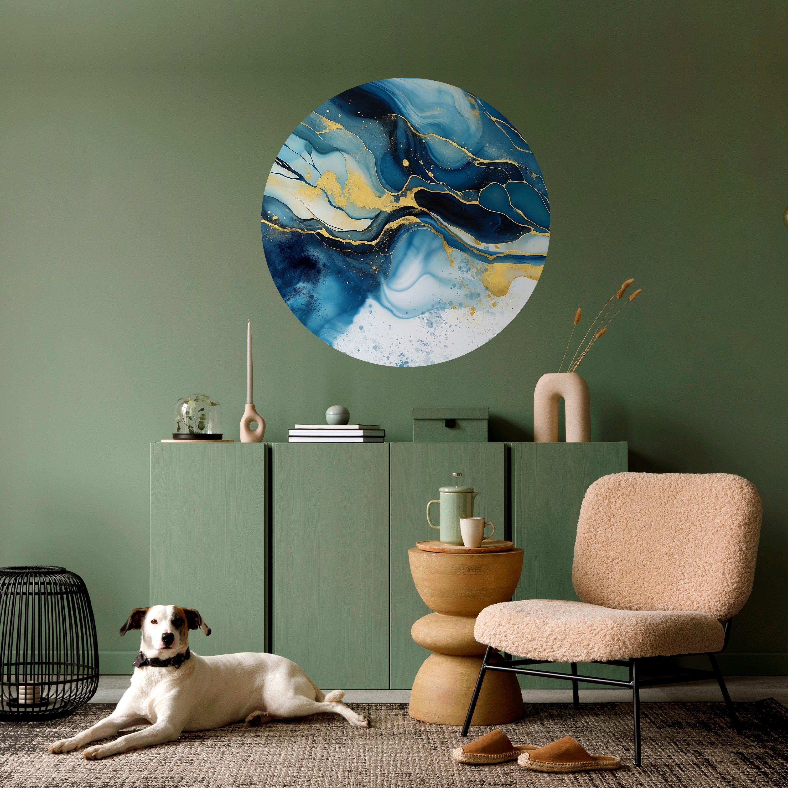 INKY MARBLE Naklejka okrągła