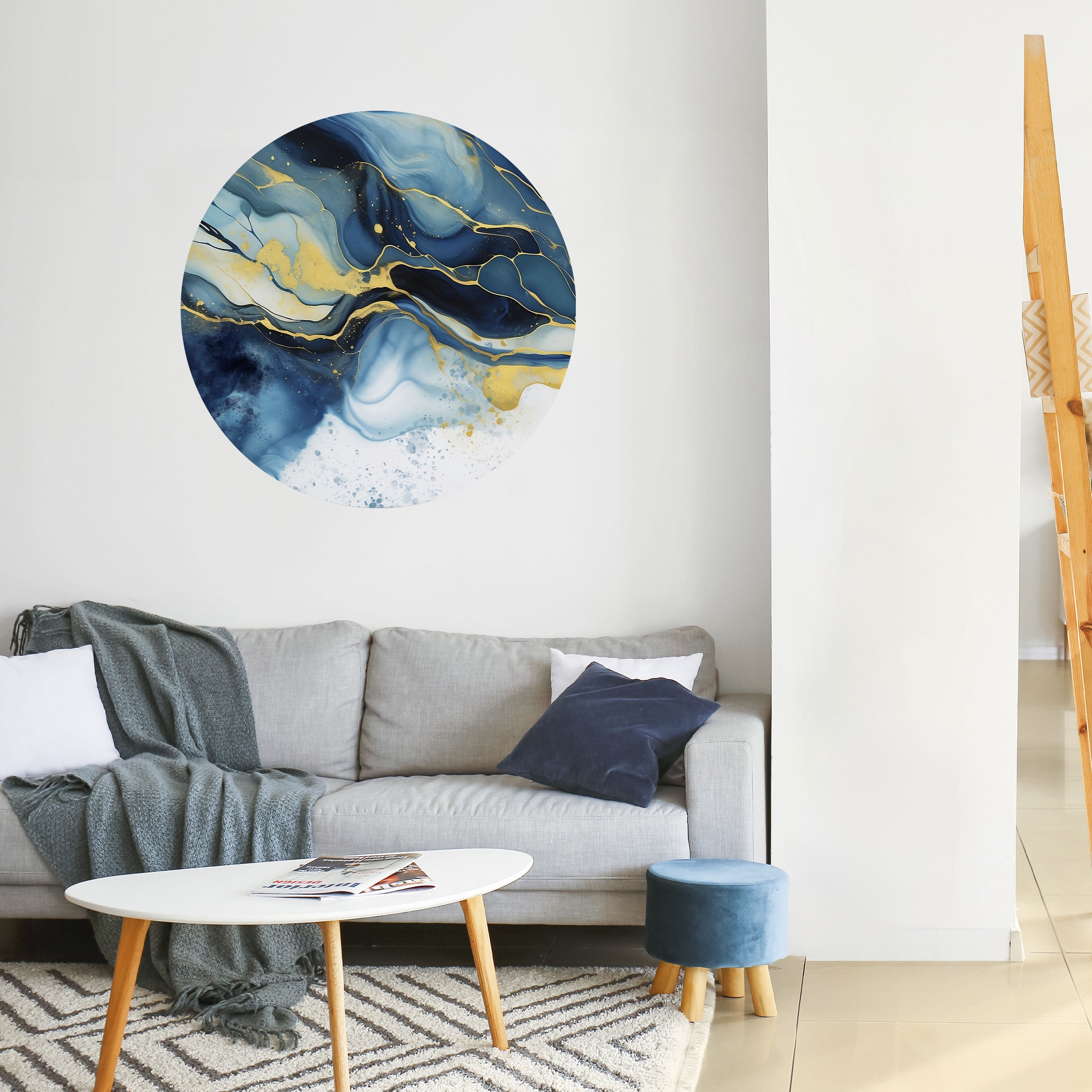 INKY MARBLE Naklejka okrągła