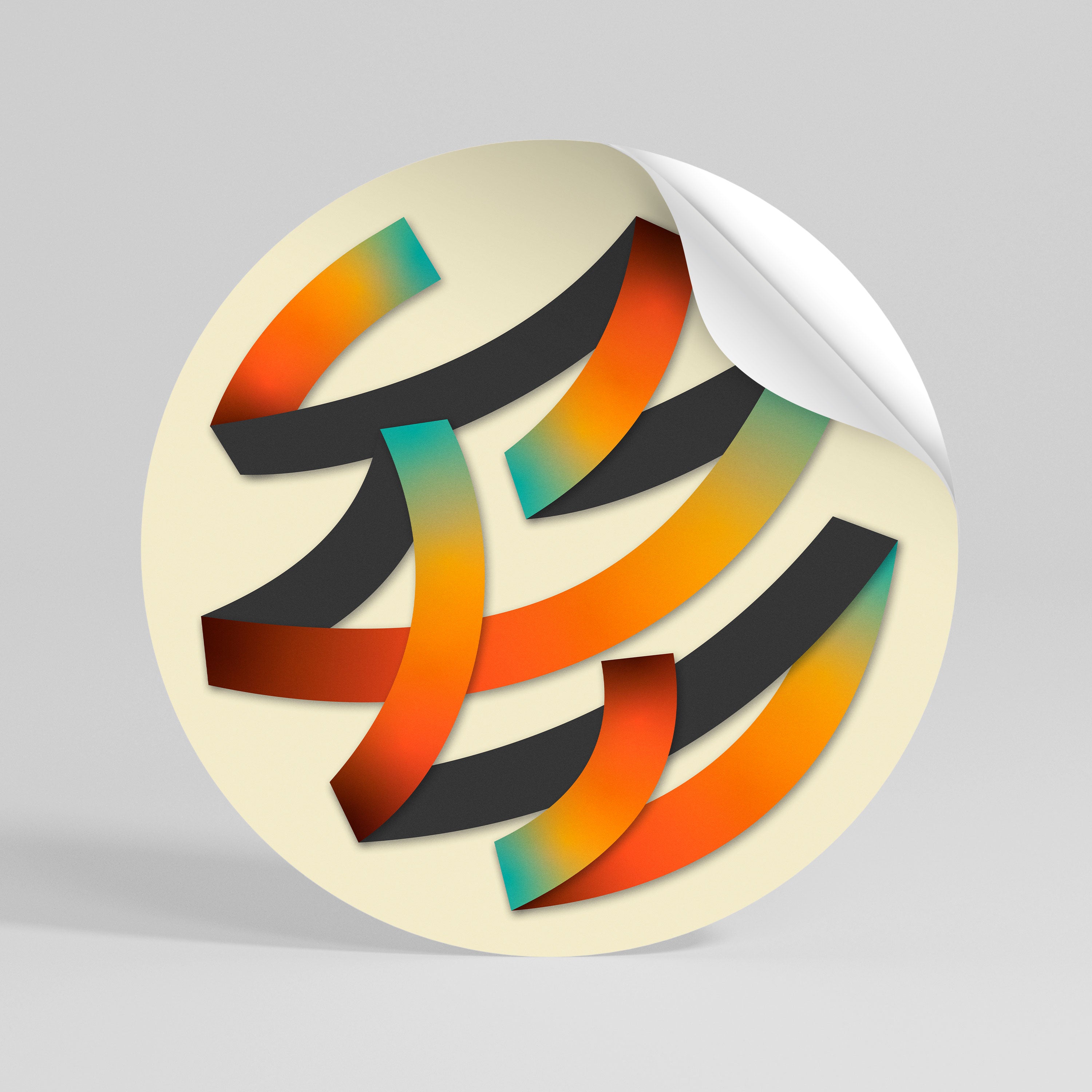 RIBBON REVERIE Naklejka - okrągła
