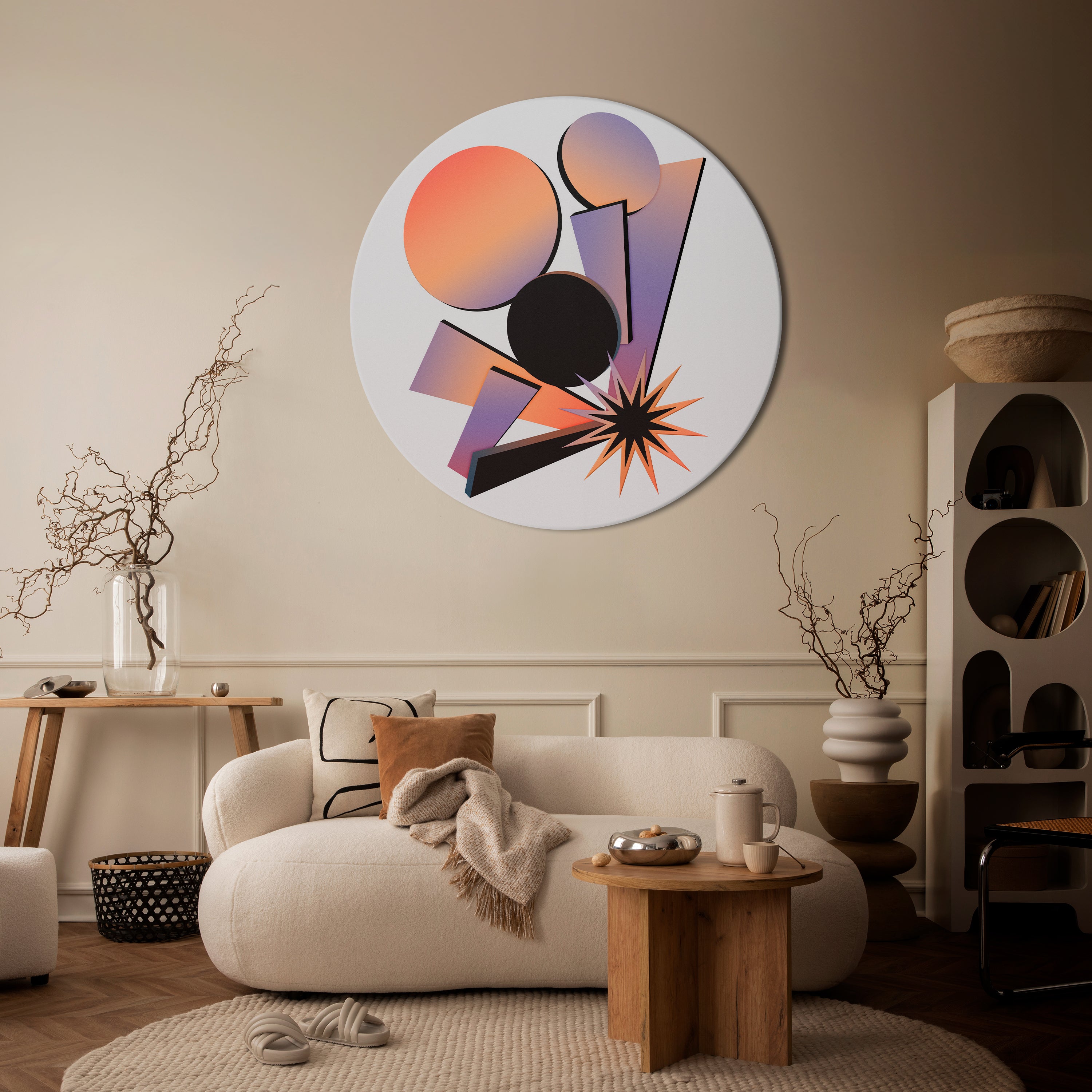 ANGULAR ARTISTRY Obraz okrągły