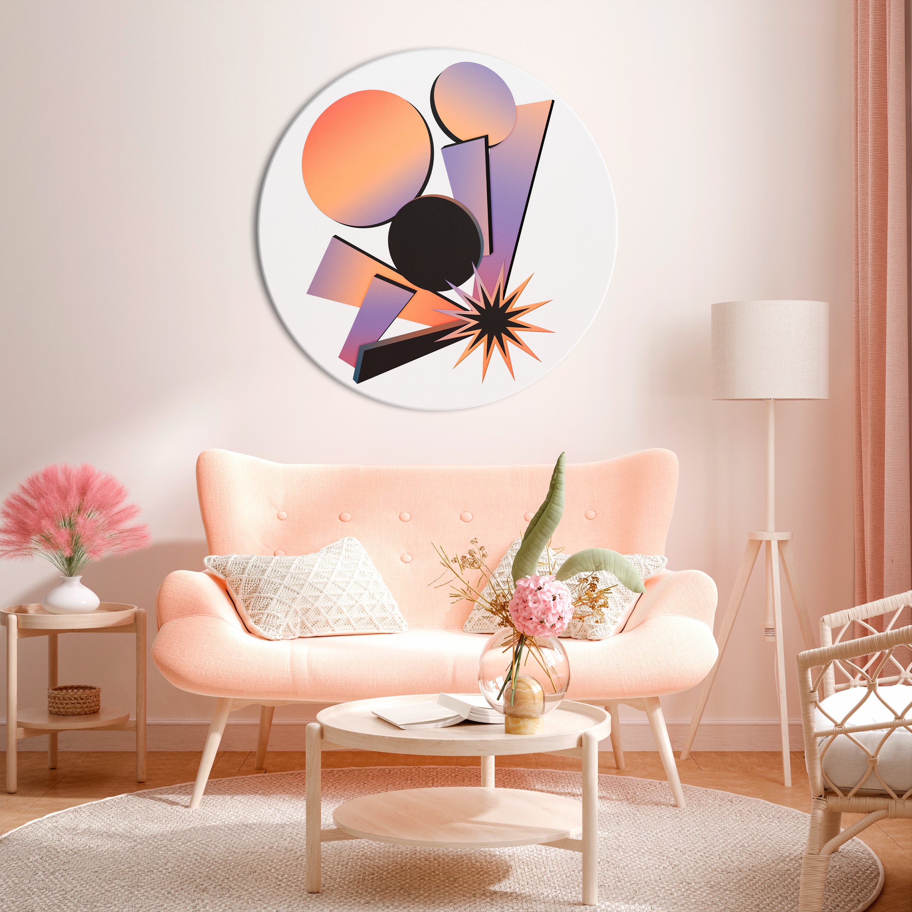 ANGULAR ARTISTRY Obraz okrągły