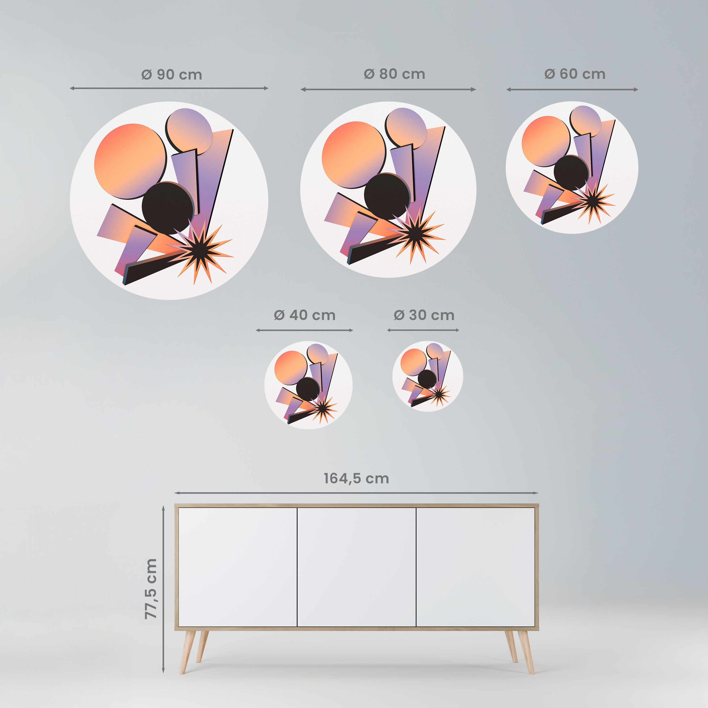 ANGULAR ARTISTRY Naklejka okrągła